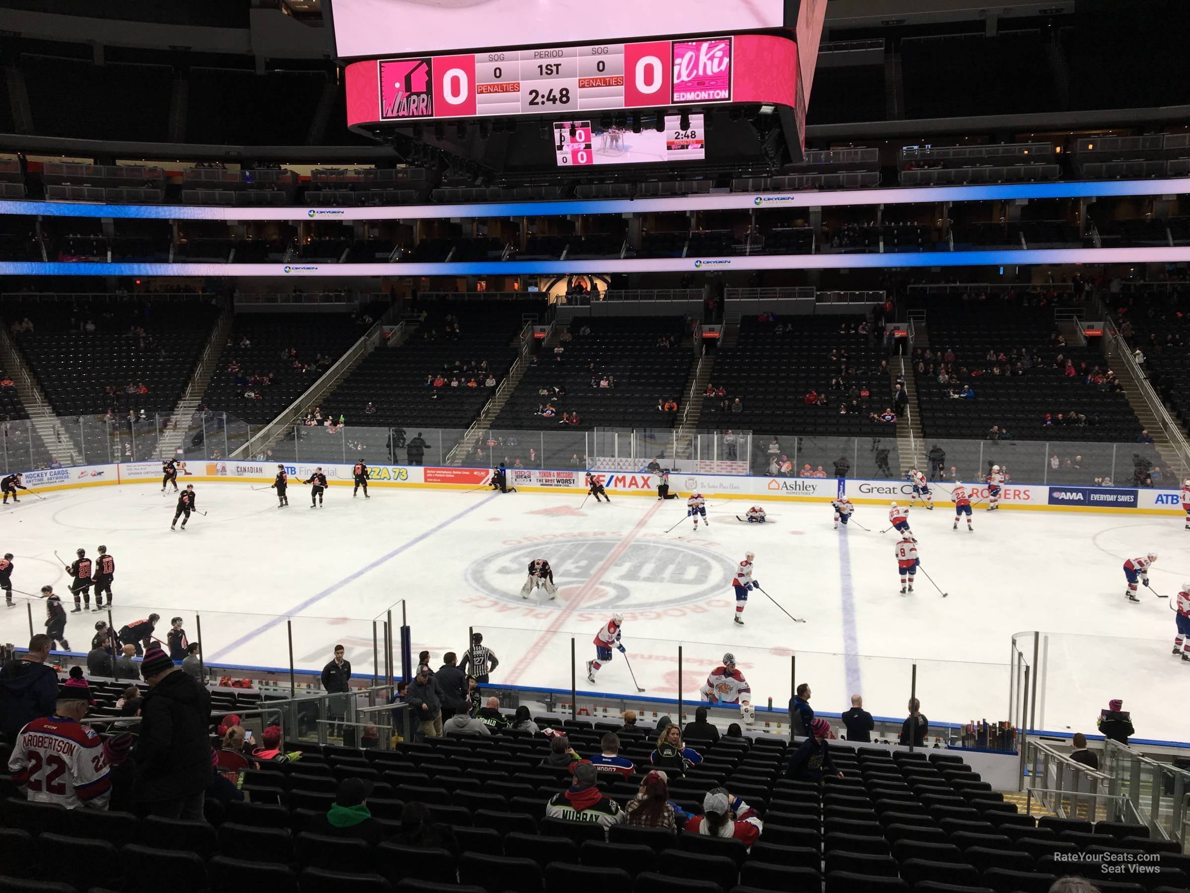 section 102, row 25 seat view  for hockey - rogers place