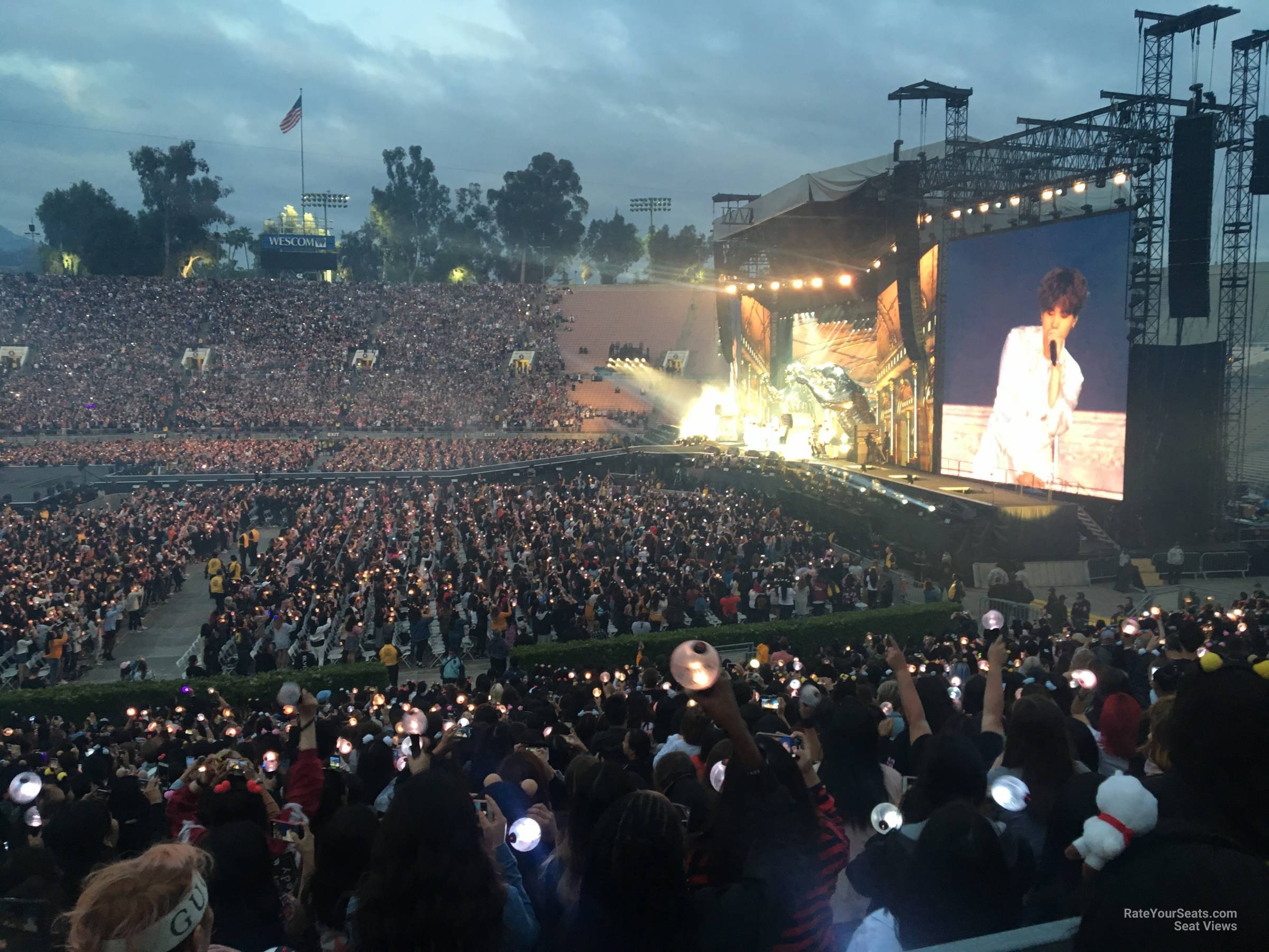 section 20, row 30 seat view  for concert - rose bowl stadium