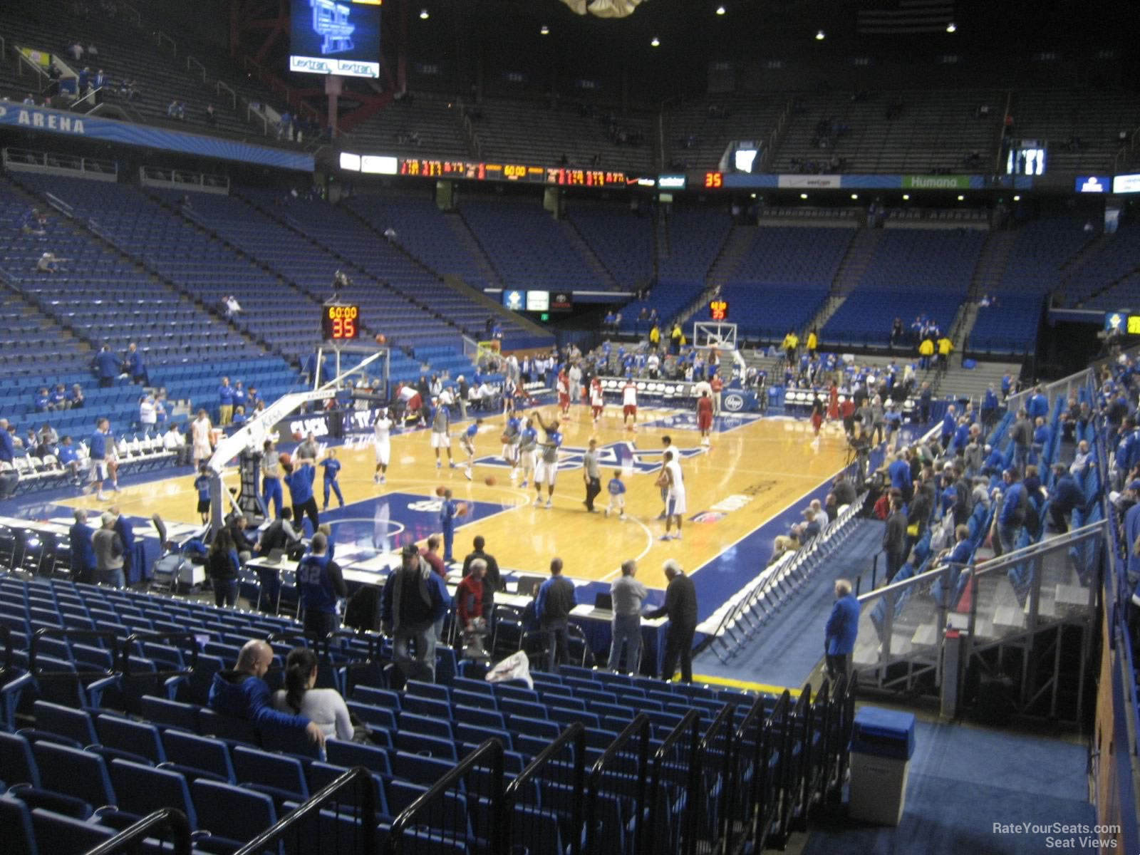 section 19, row h seat view  for basketball - rupp arena