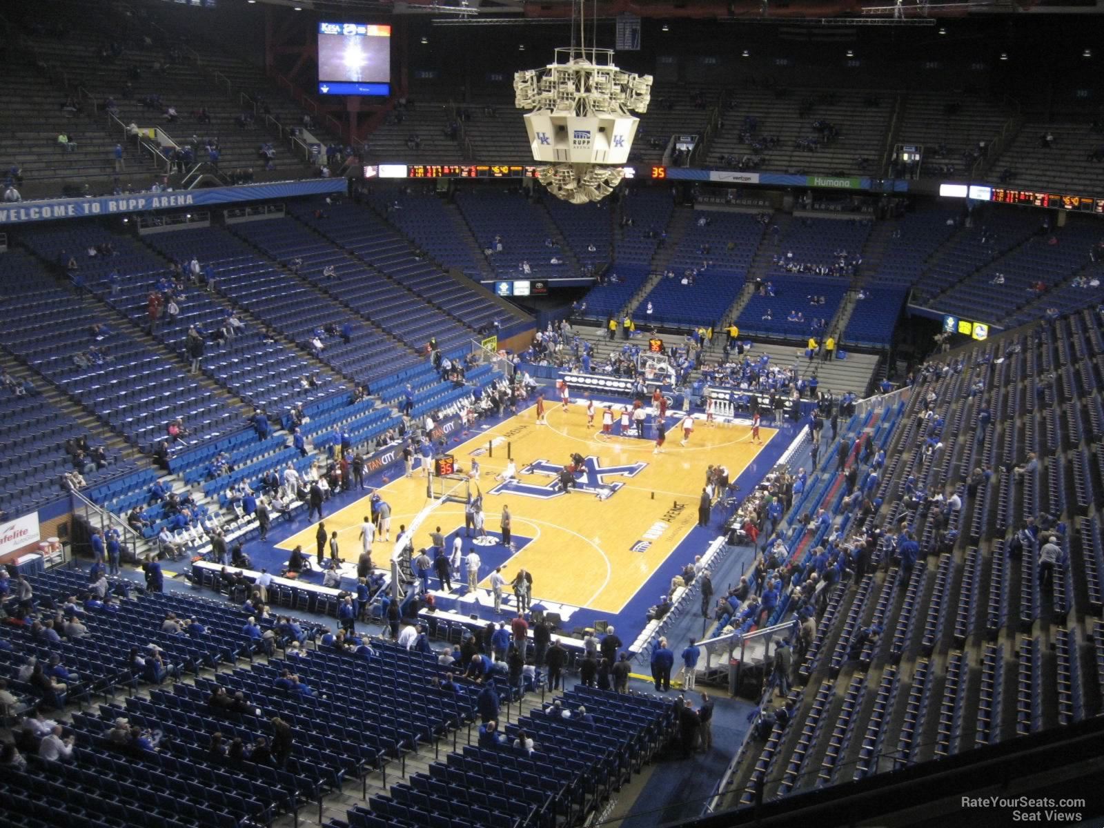 section 219, row h seat view  for basketball - rupp arena
