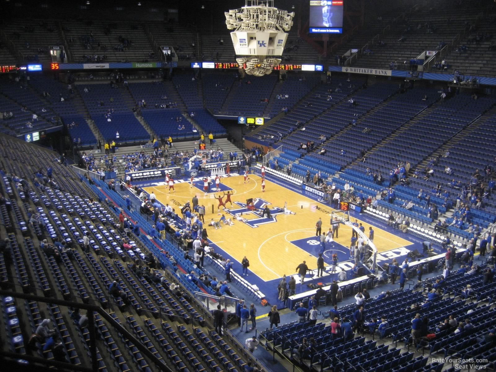 section 225, row h seat view  for basketball - rupp arena