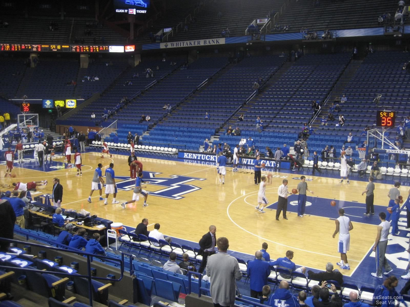 section 29, row f seat view  for basketball - rupp arena