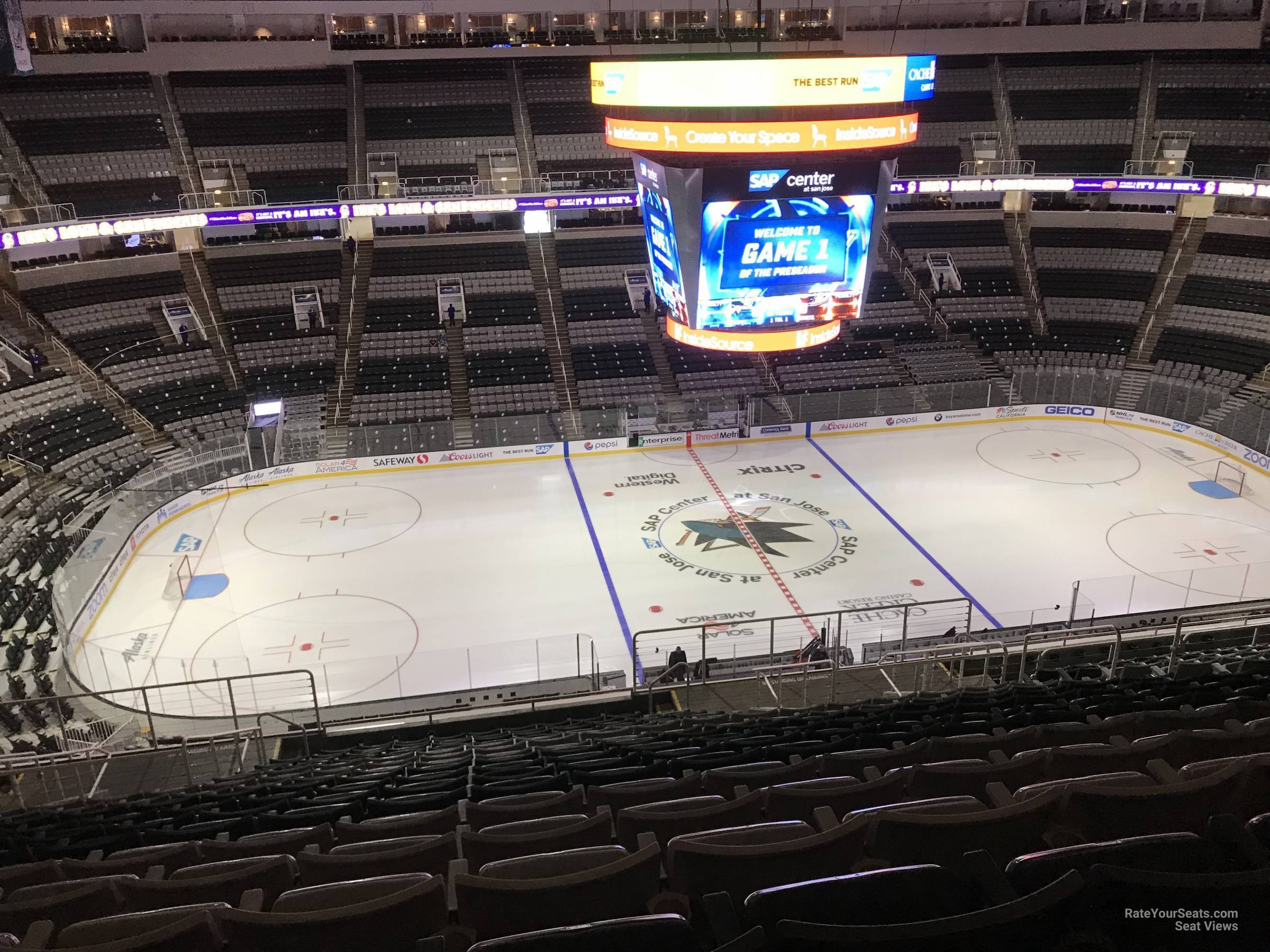 section 202, row 20 seat view  for hockey - sap center