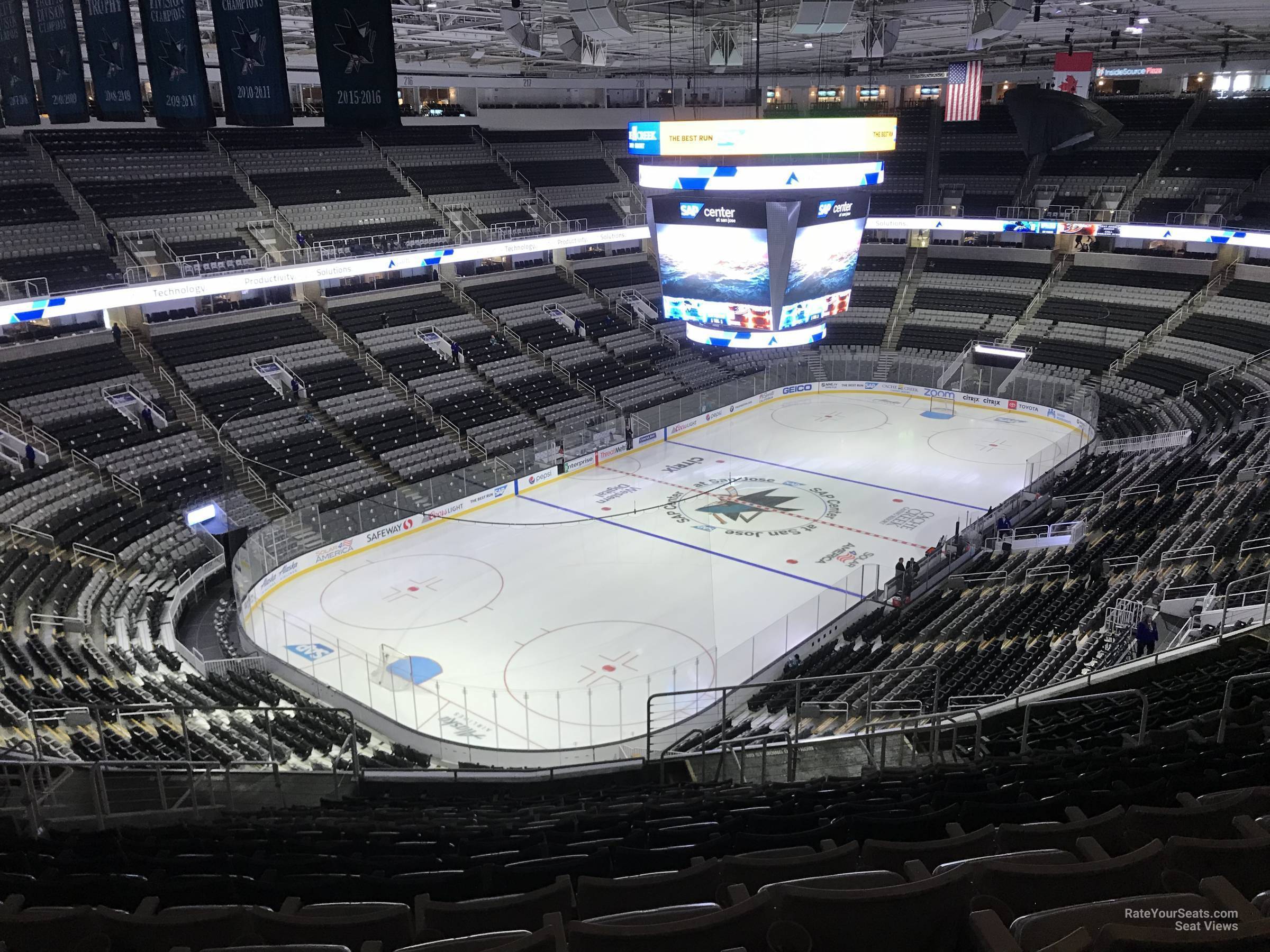 section 205, row 20 seat view  for hockey - sap center