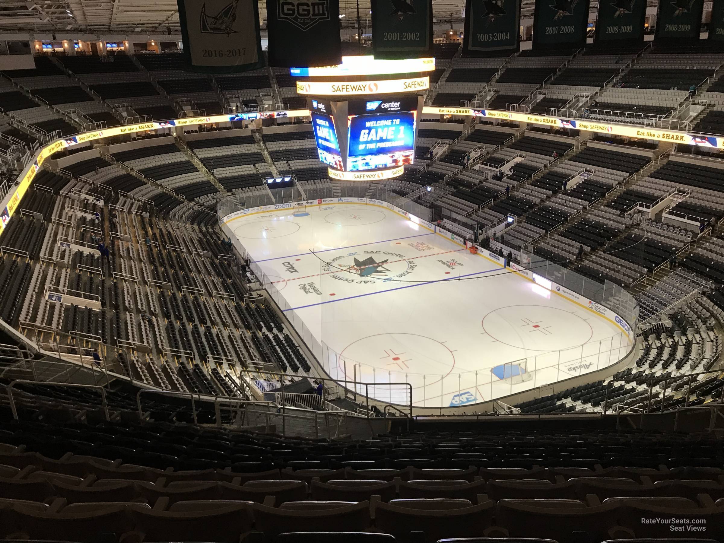 section 210, row 20 seat view  for hockey - sap center
