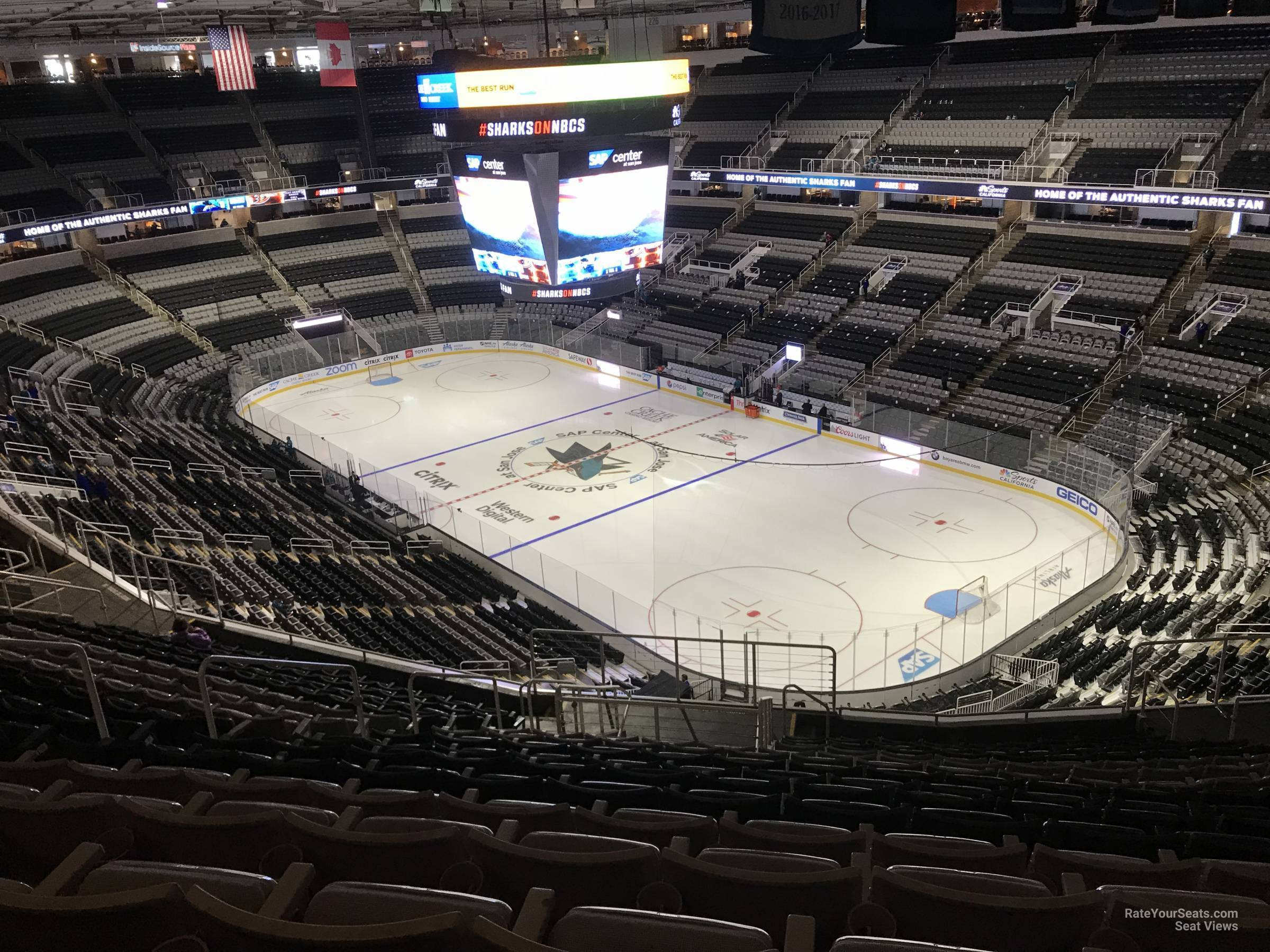 section 211, row 20 seat view  for hockey - sap center