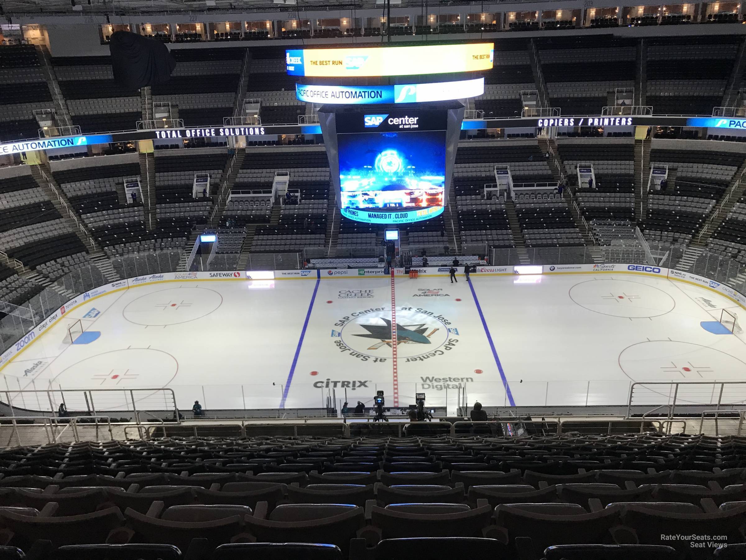 section 215, row 20 seat view  for hockey - sap center