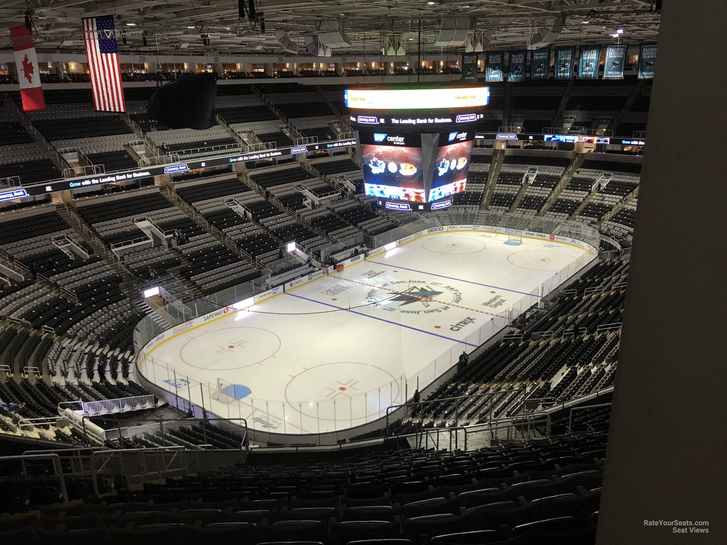 section 220, row 20 seat view  for hockey - sap center