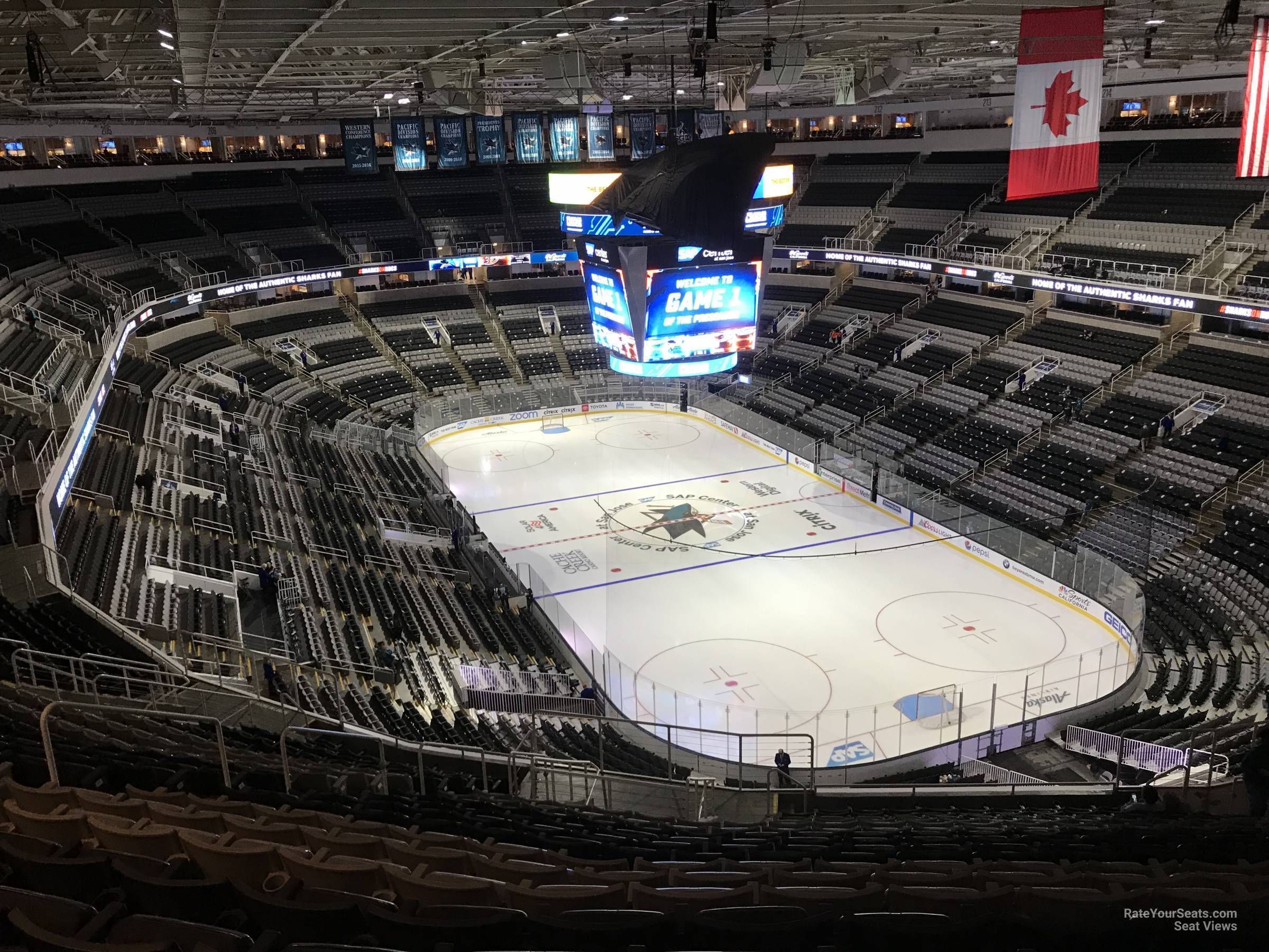 section 224, row 20 seat view  for hockey - sap center