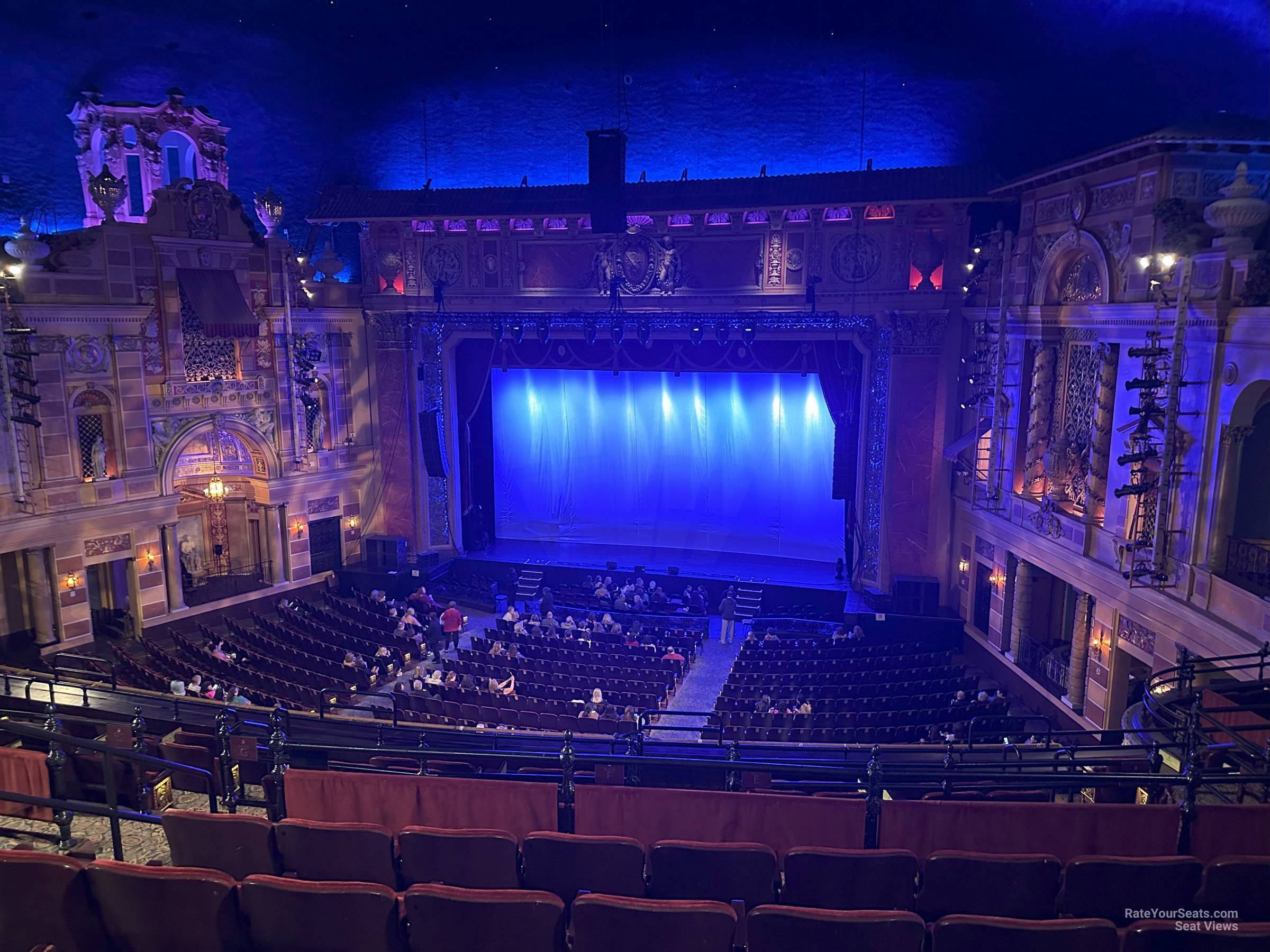 view from balcony right row f seat view - saenger theatre-la