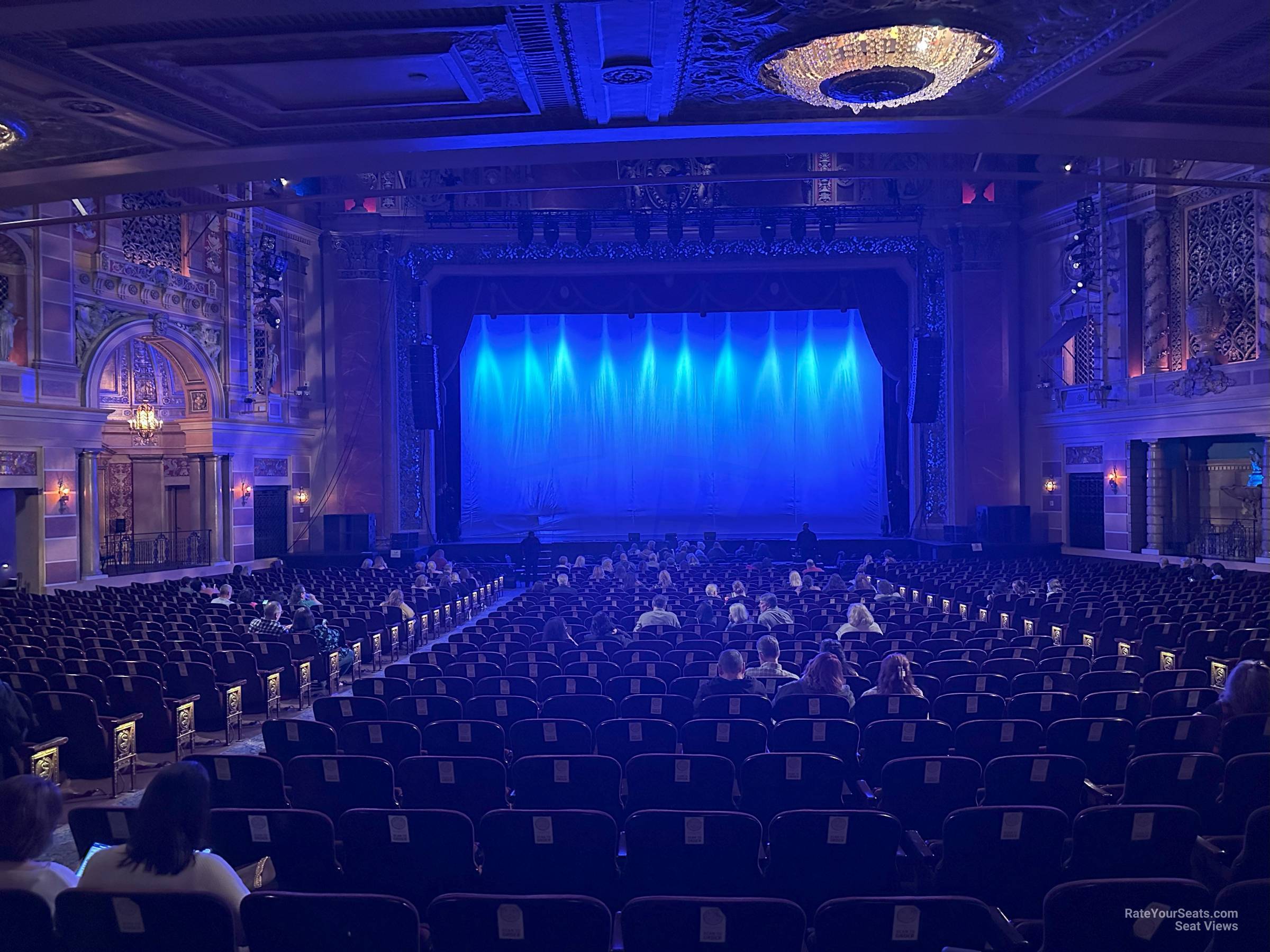 view from orchestra center row ee seat view - saenger theatre-la