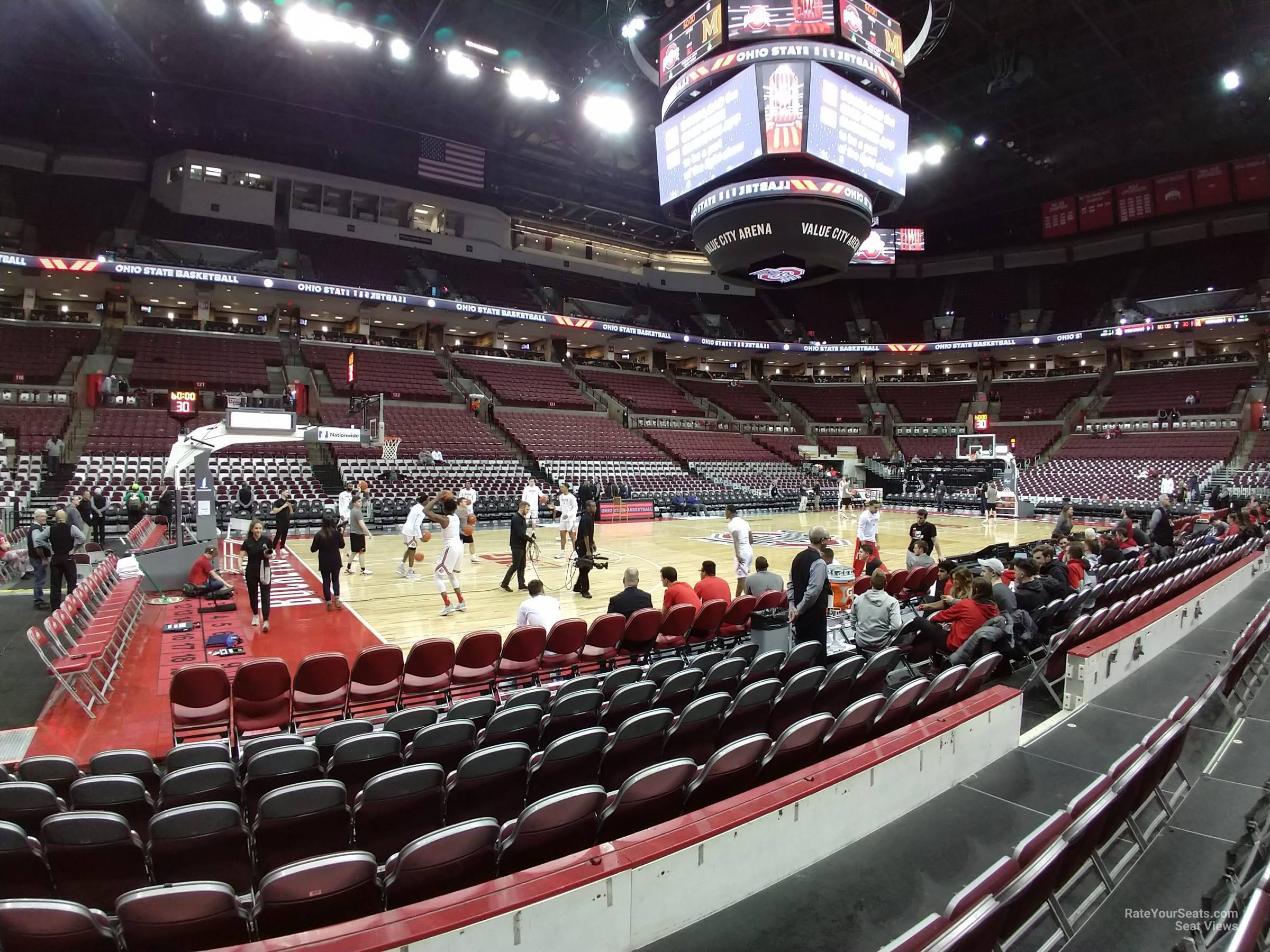 section 107, row d seat view  for basketball - schottenstein center