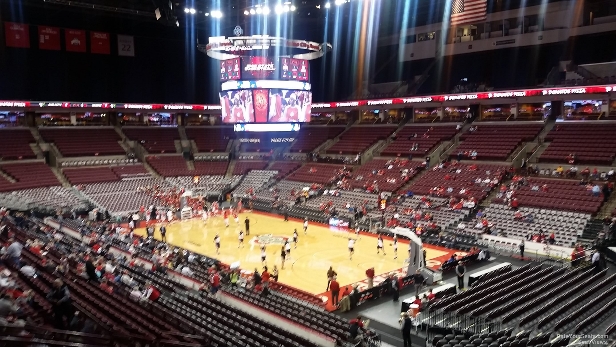 section 201, row h seat view  for basketball - schottenstein center