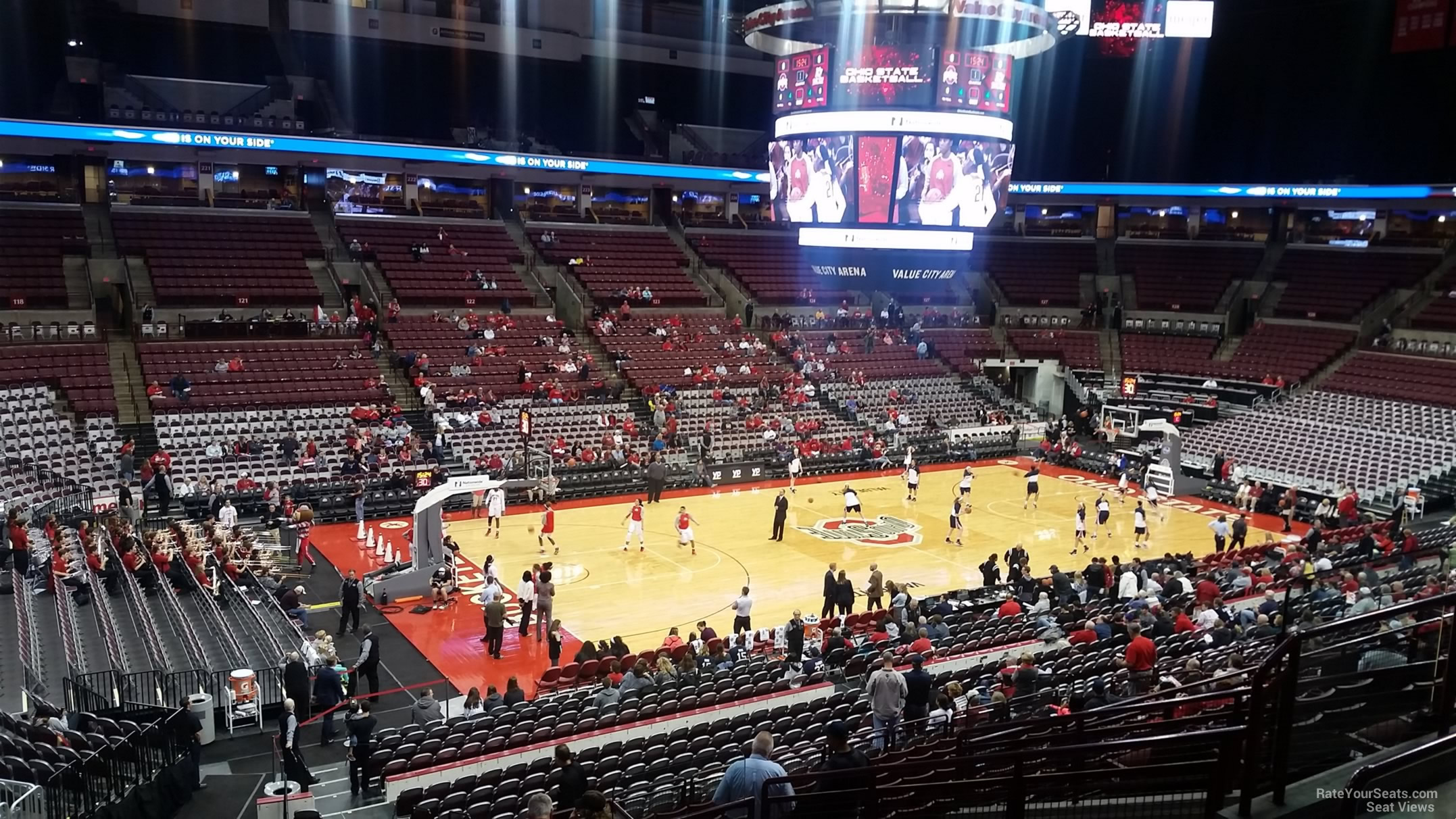 section 208, row p seat view  for basketball - schottenstein center