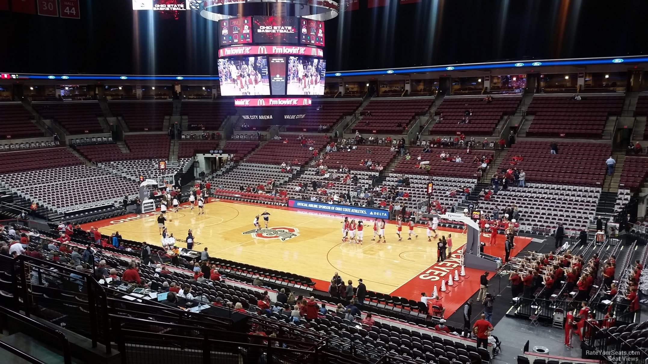 section 220, row h seat view  for basketball - schottenstein center