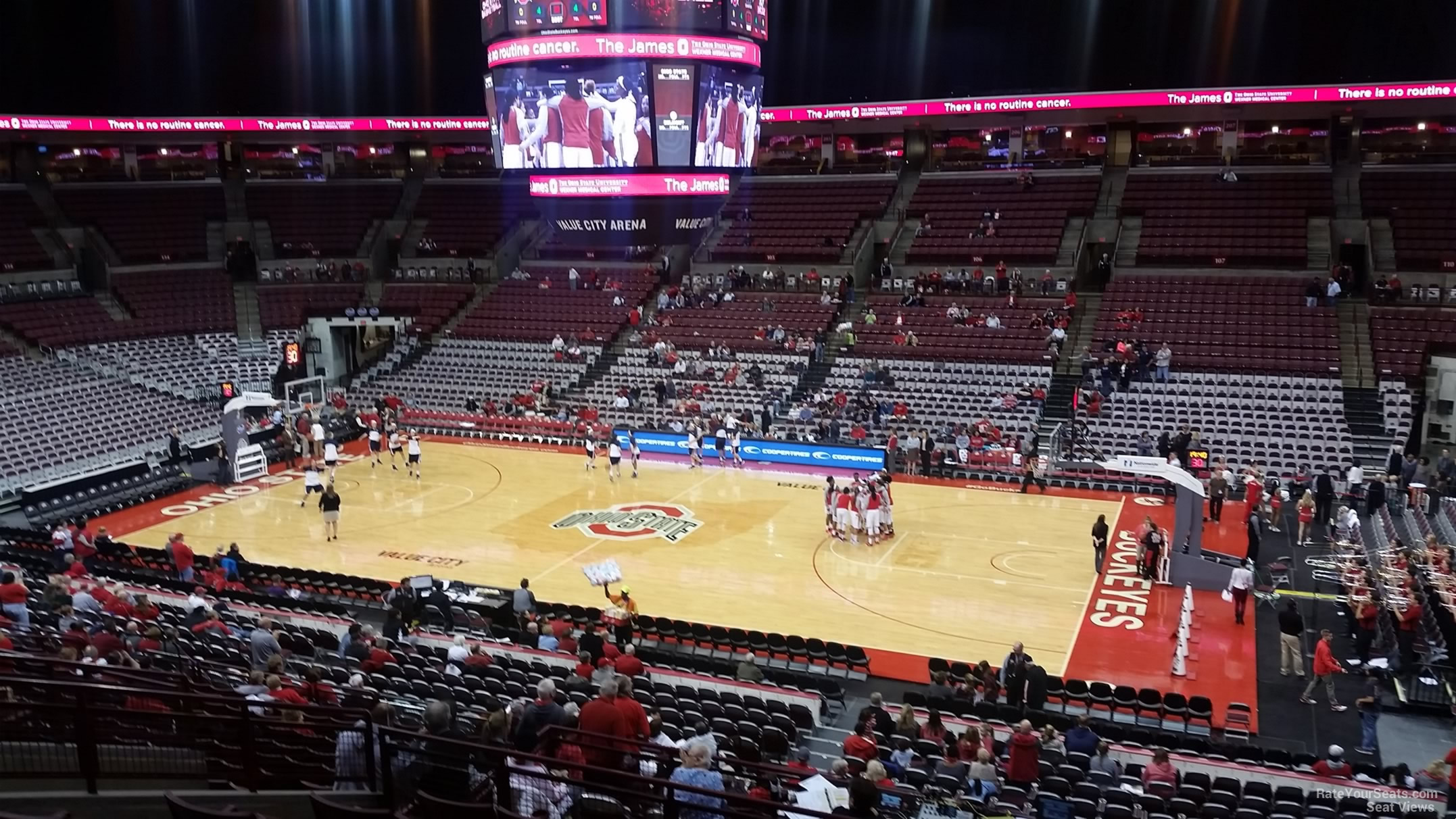 section 221, row h seat view  for basketball - schottenstein center