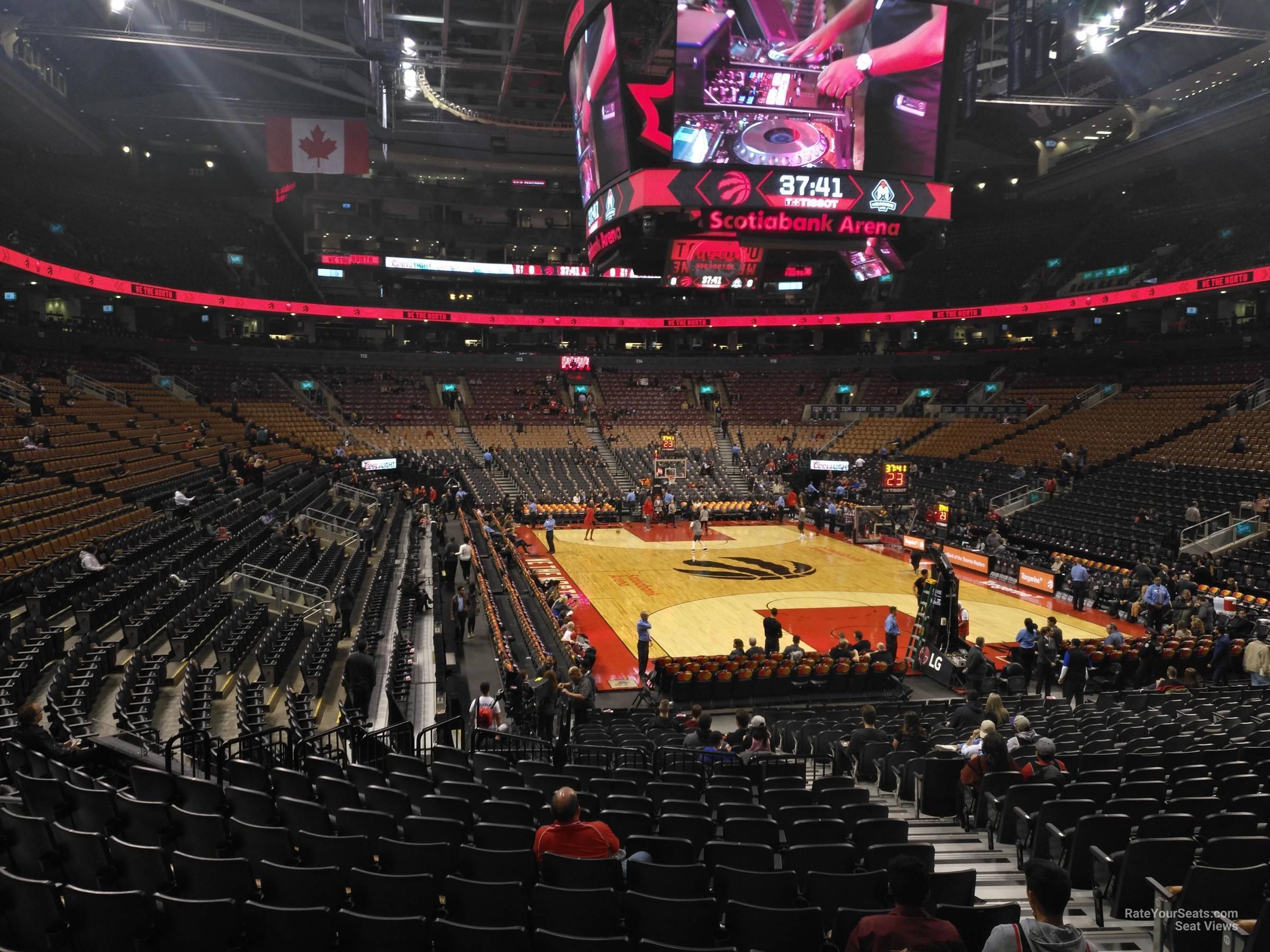section 104, row 28 seat view  for basketball - scotiabank arena