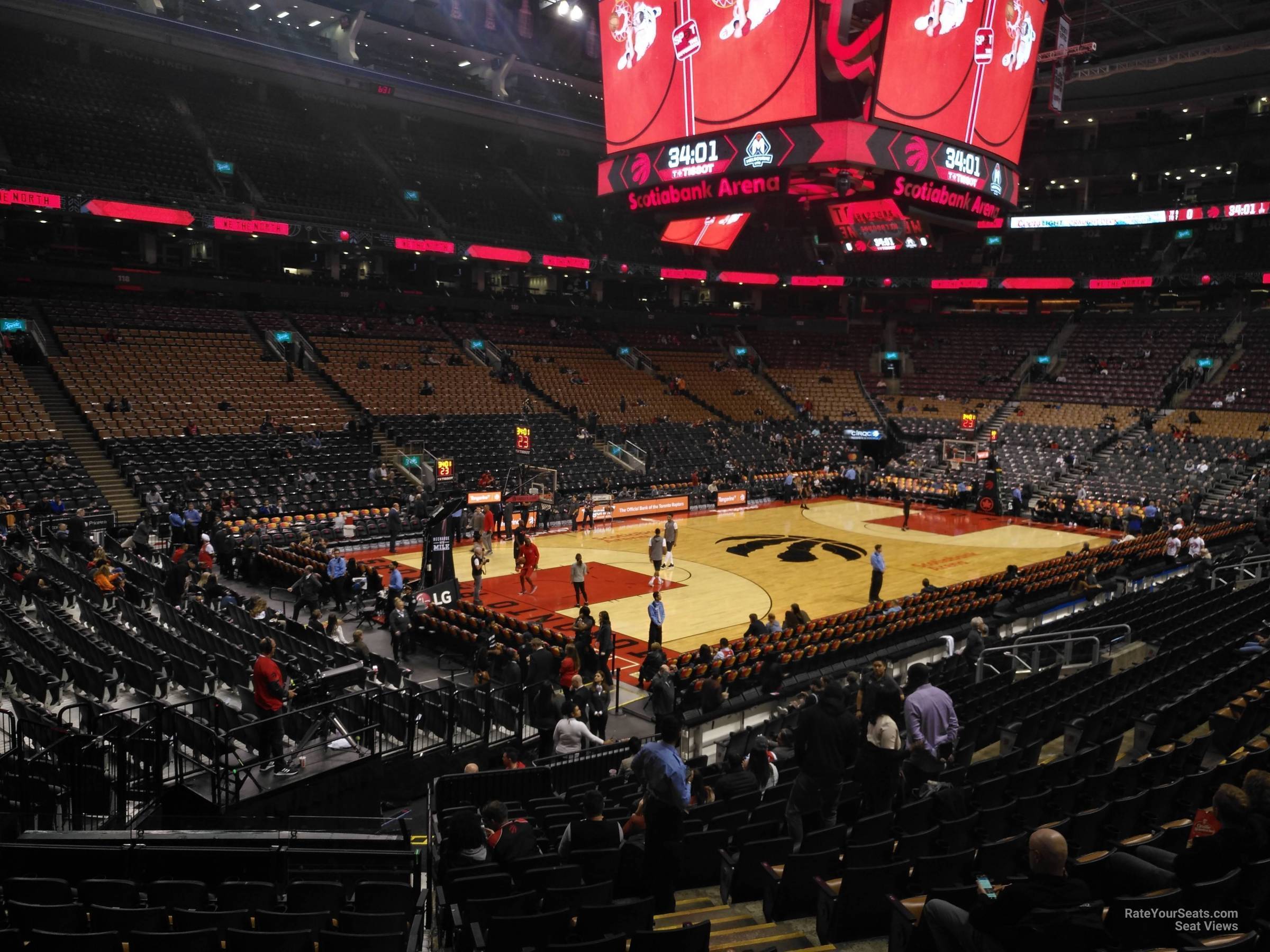 section 111, row 28 seat view  for basketball - scotiabank arena