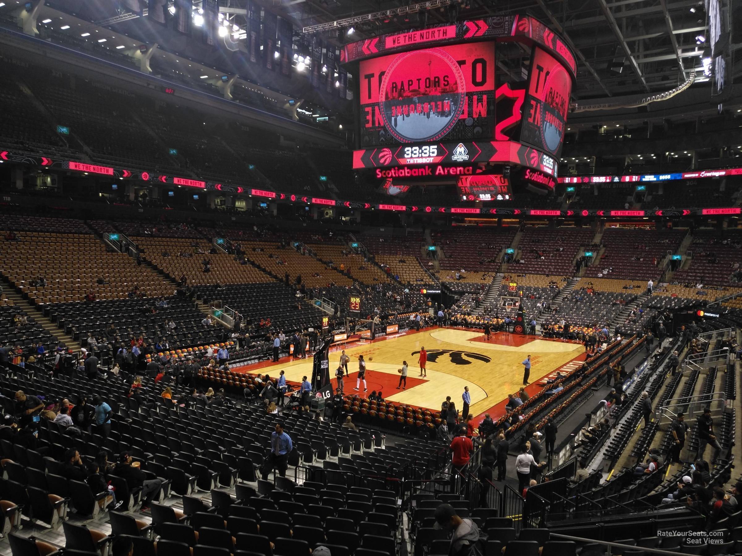 section 112, row 28 seat view  for basketball - scotiabank arena