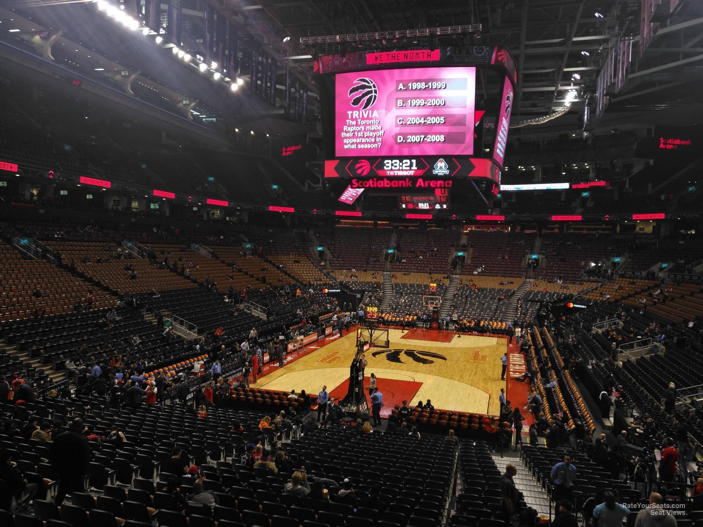 section 113, row 28 seat view  for basketball - scotiabank arena