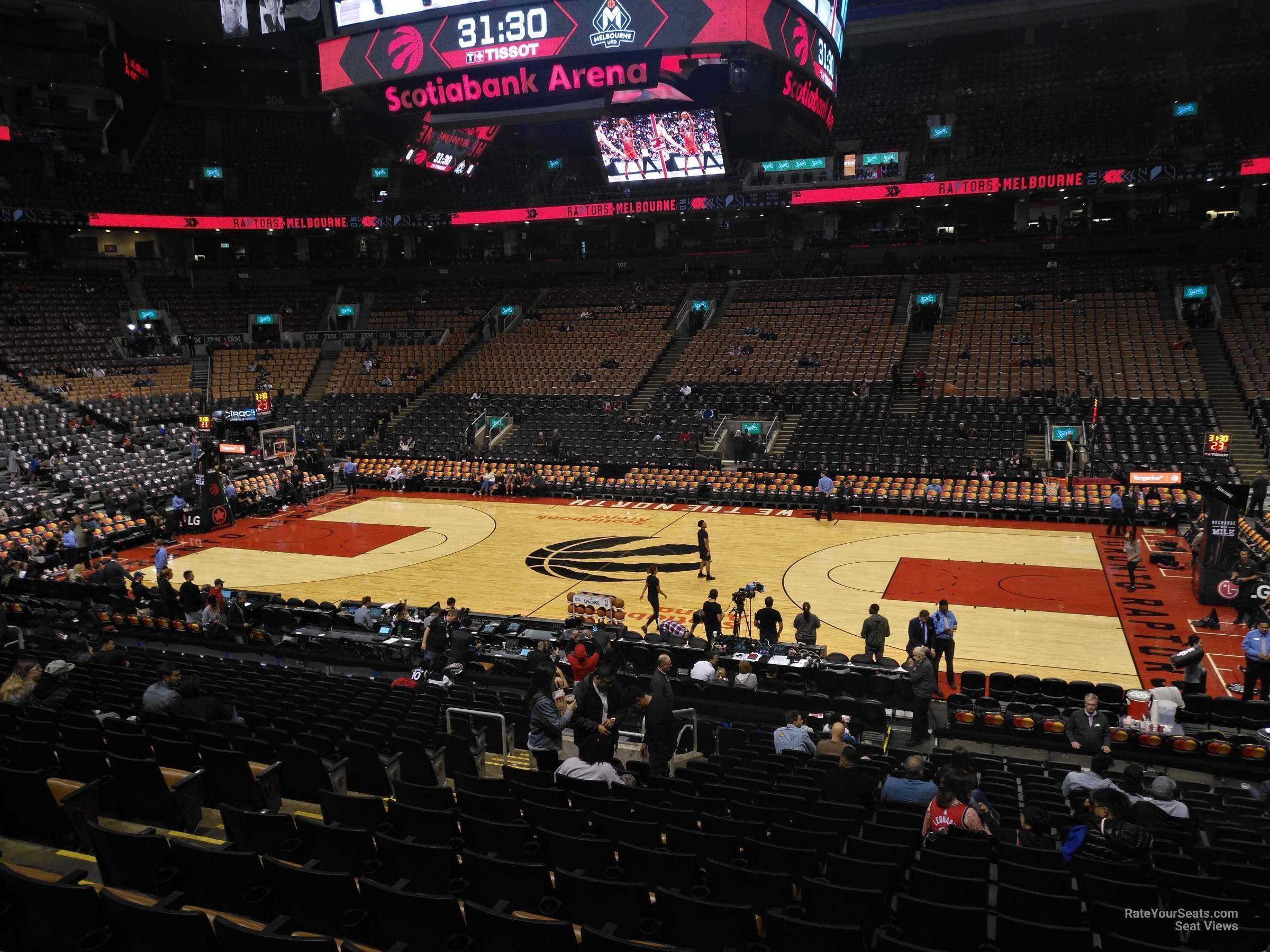 section 118, row 28 seat view  for basketball - scotiabank arena
