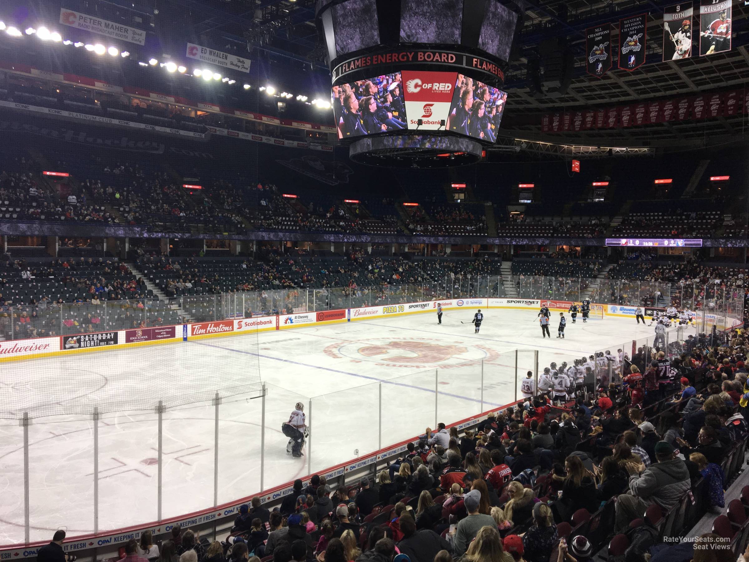 section 107, row 12 seat view  for hockey - scotiabank saddledome