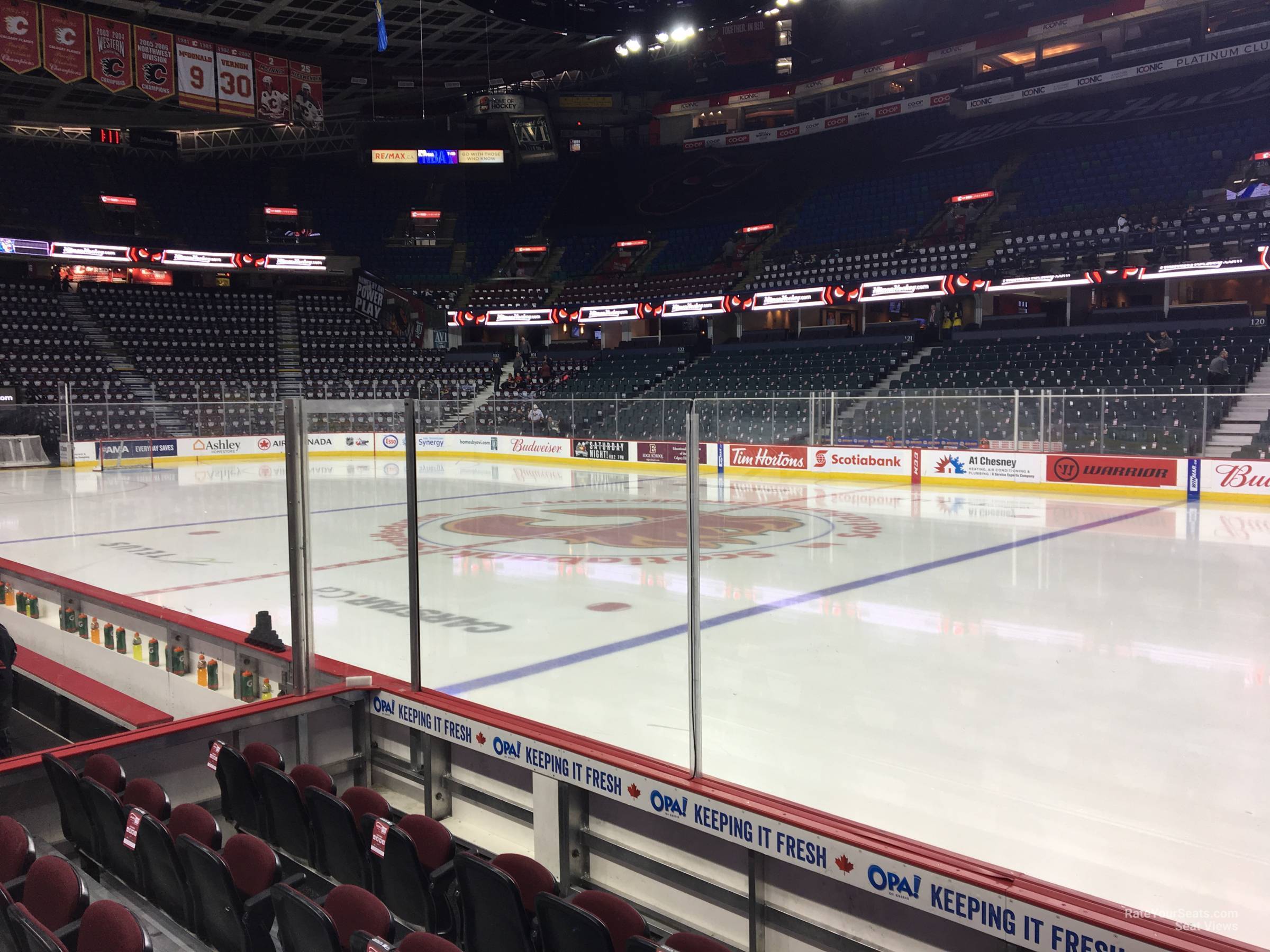 section 110, row 5 seat view  for hockey - scotiabank saddledome