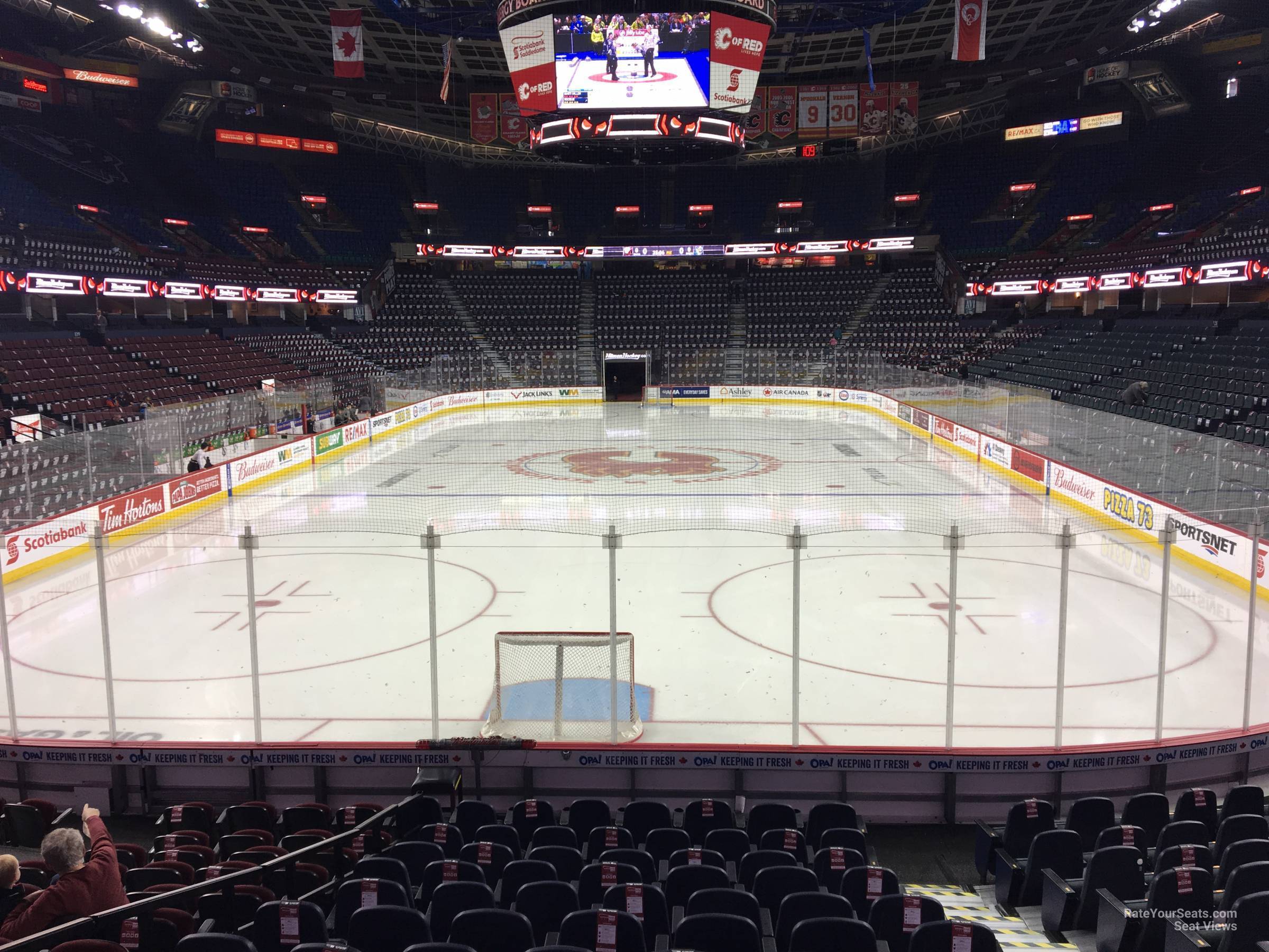 section 115, row 12 seat view  for hockey - scotiabank saddledome