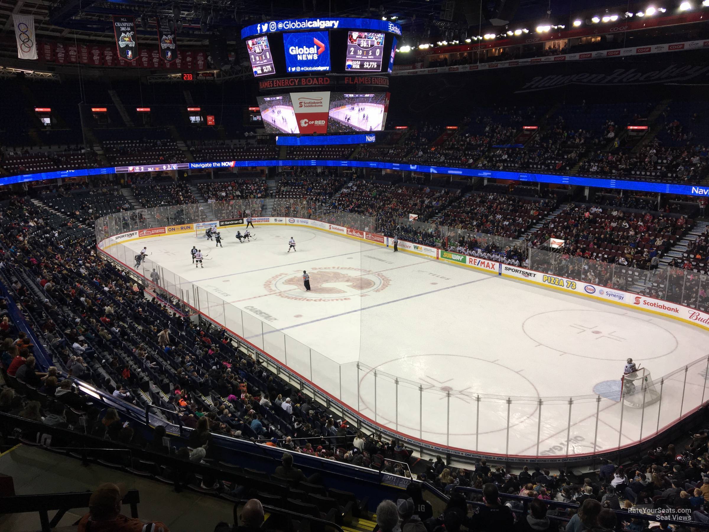 section 203, row 12 seat view  for hockey - scotiabank saddledome