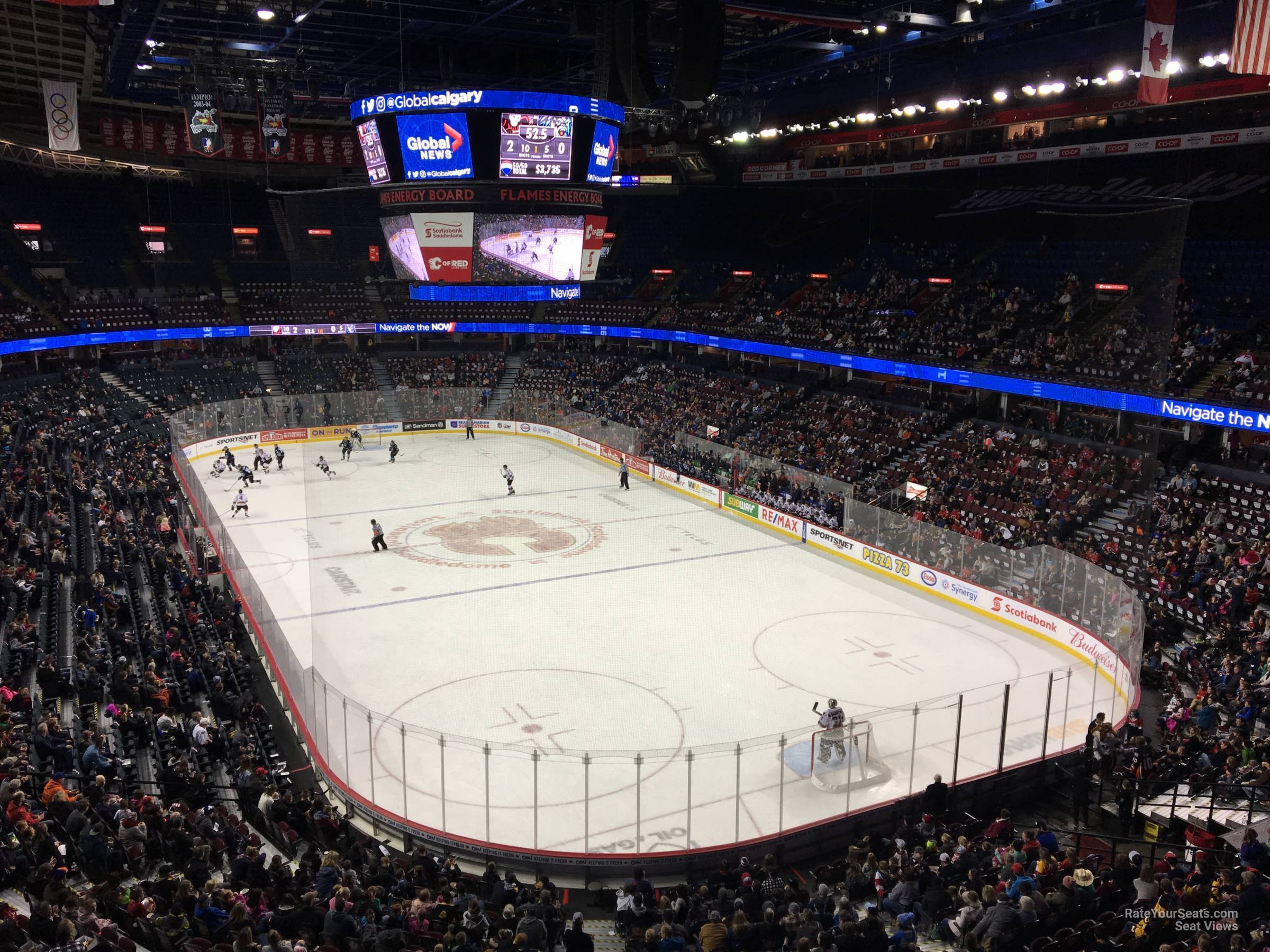section 204, row 12 seat view  for hockey - scotiabank saddledome