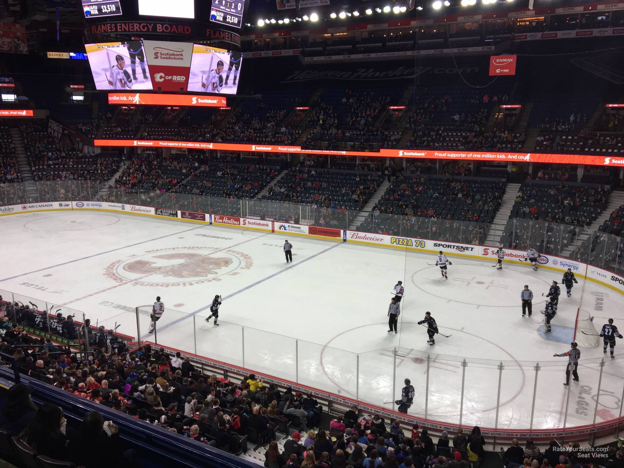 section 214, row 5 seat view  for hockey - scotiabank saddledome