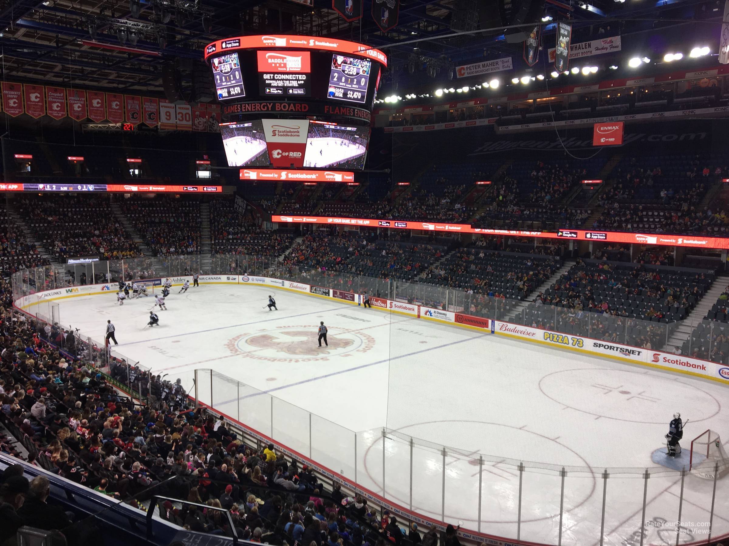section 215, row 5 seat view  for hockey - scotiabank saddledome