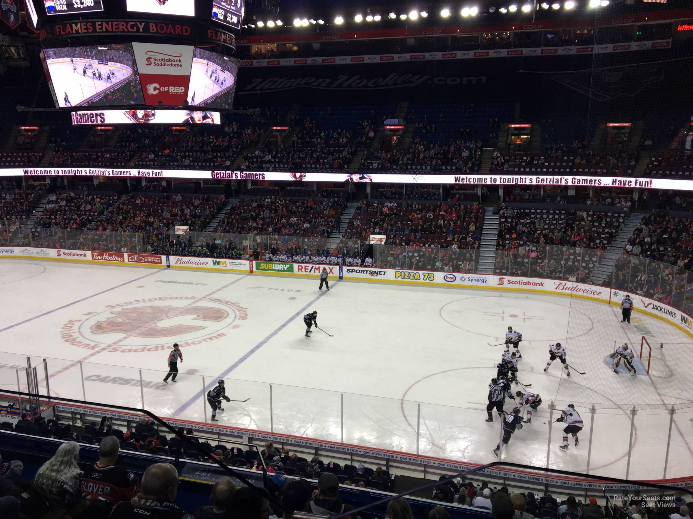 section 228, row 5 seat view  for hockey - scotiabank saddledome