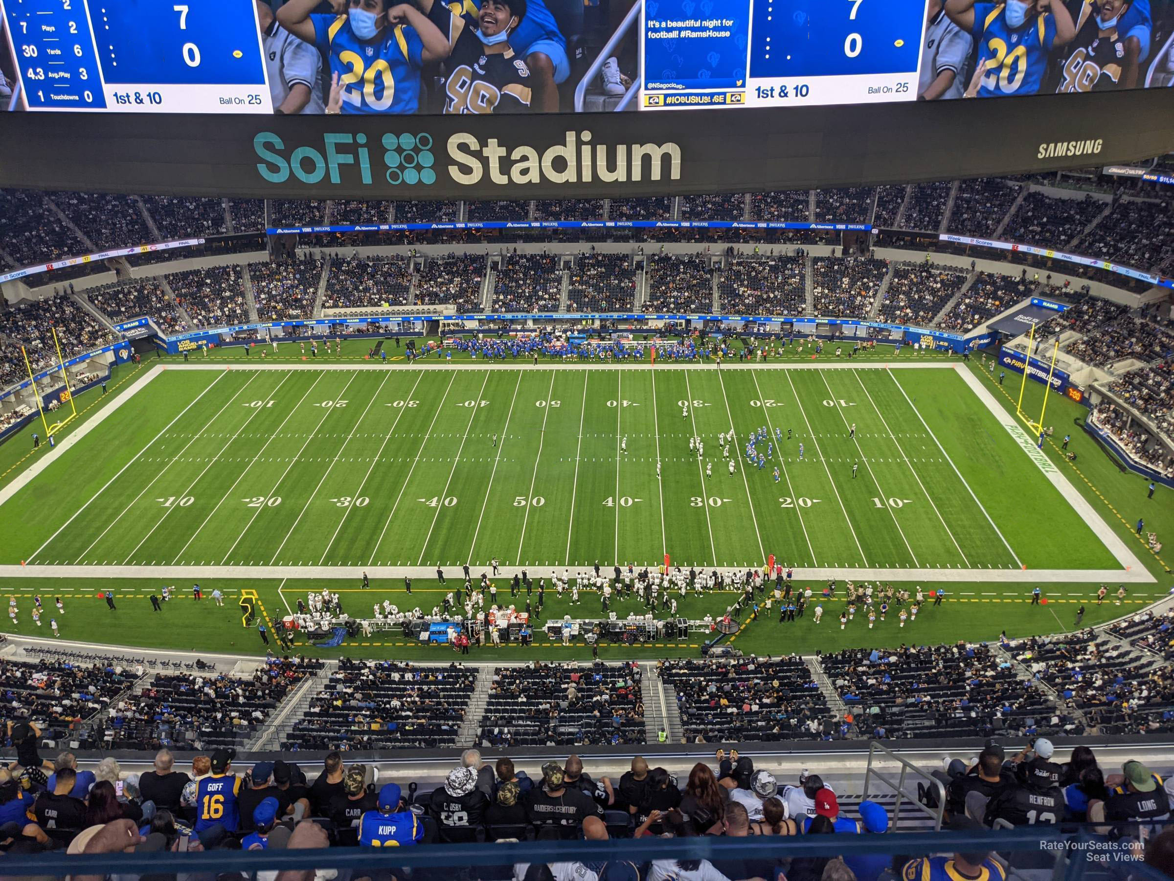 section 515, row 3 seat view  for football - sofi stadium