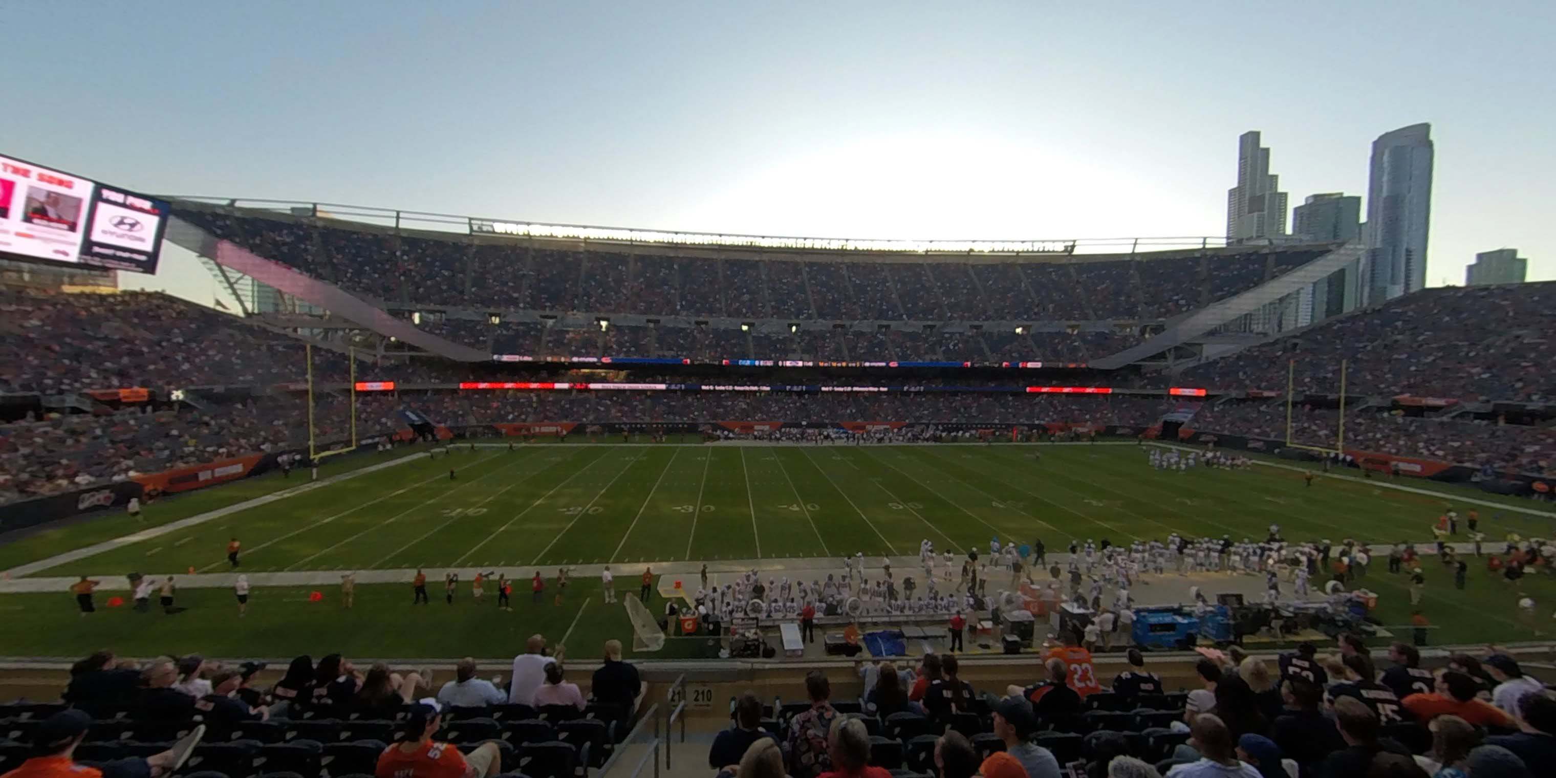 section 210 panoramic seat view  for football - soldier field