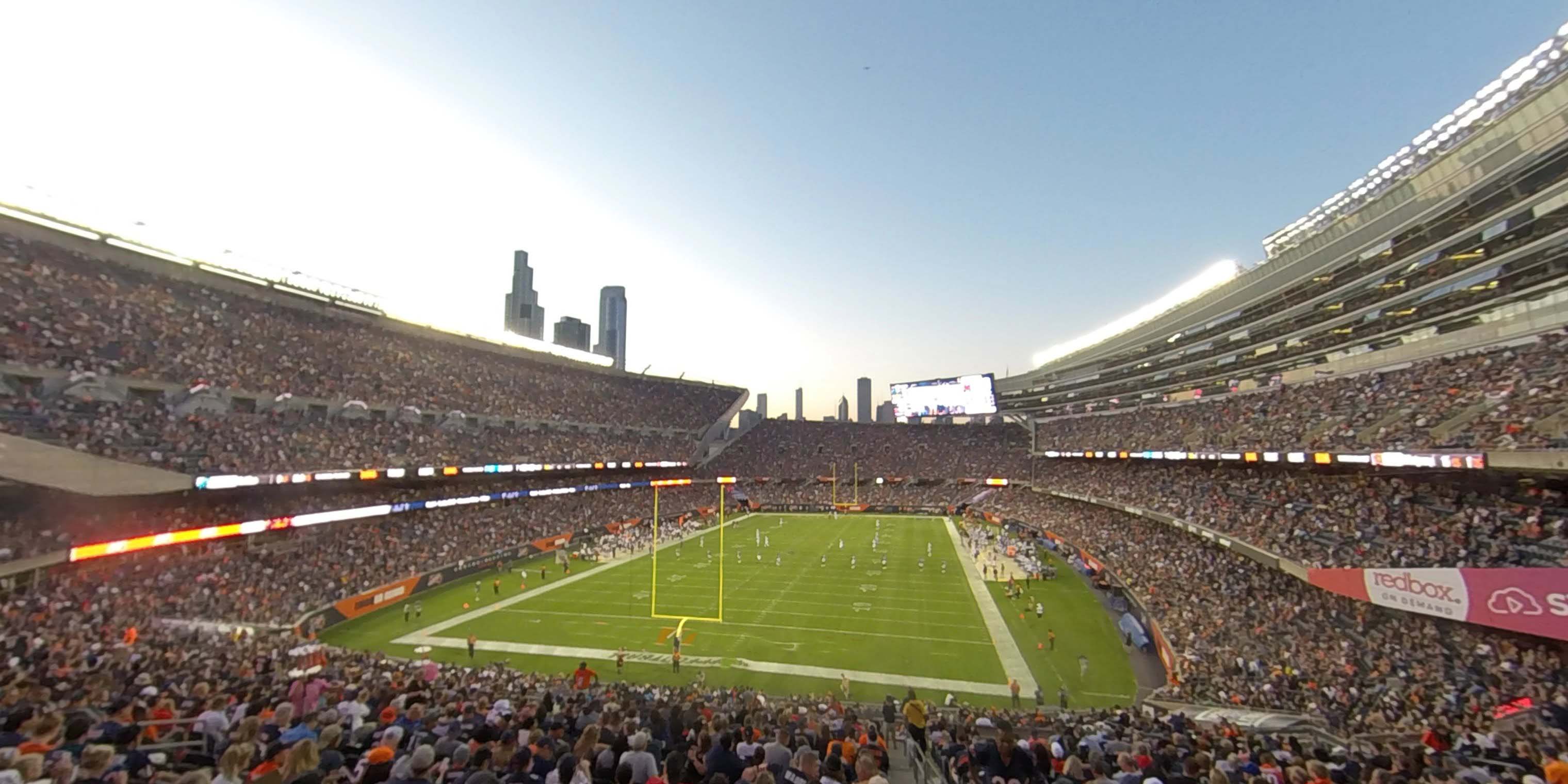 section 220 panoramic seat view  for football - soldier field