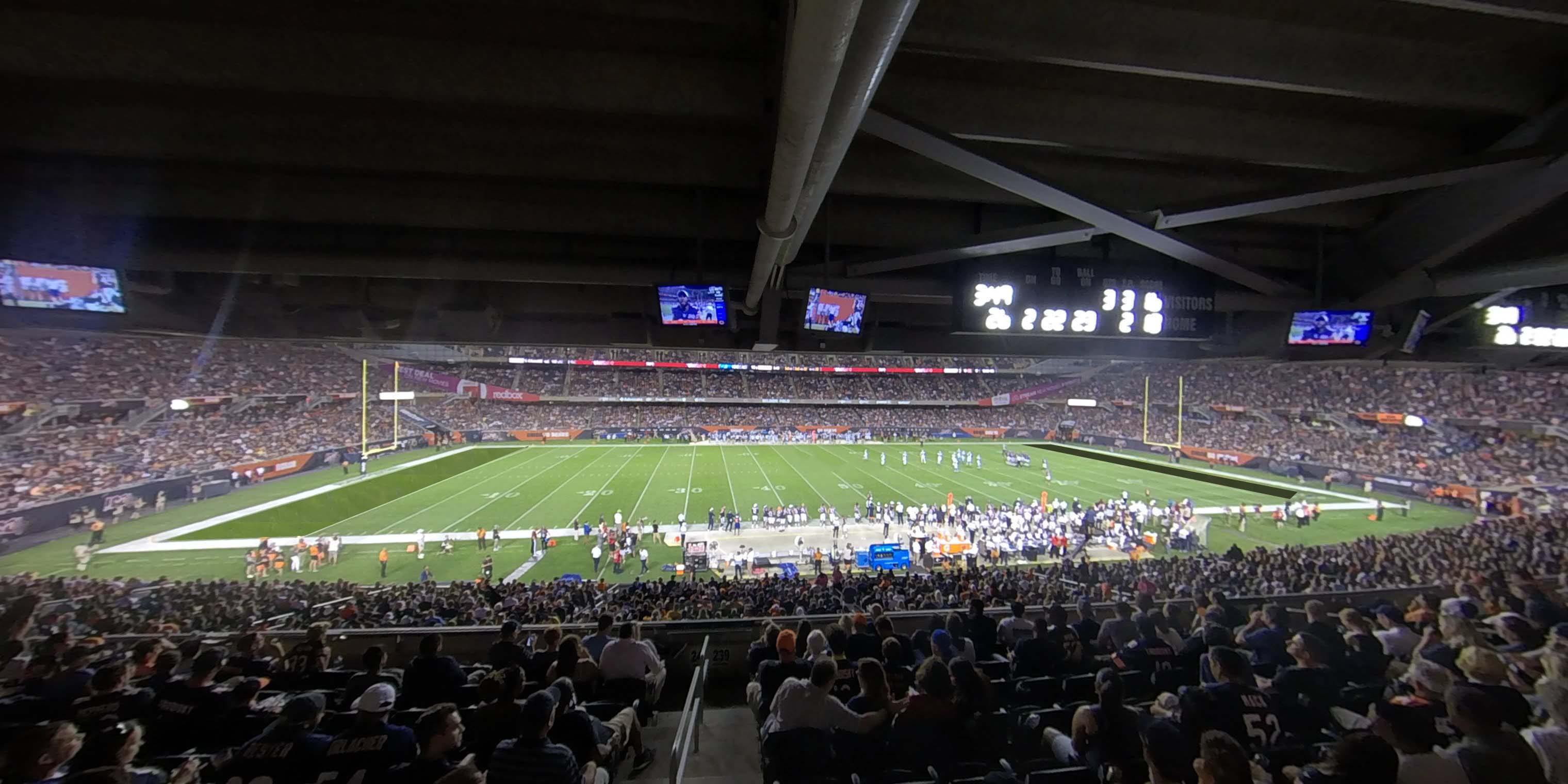 section 239 panoramic seat view  for football - soldier field