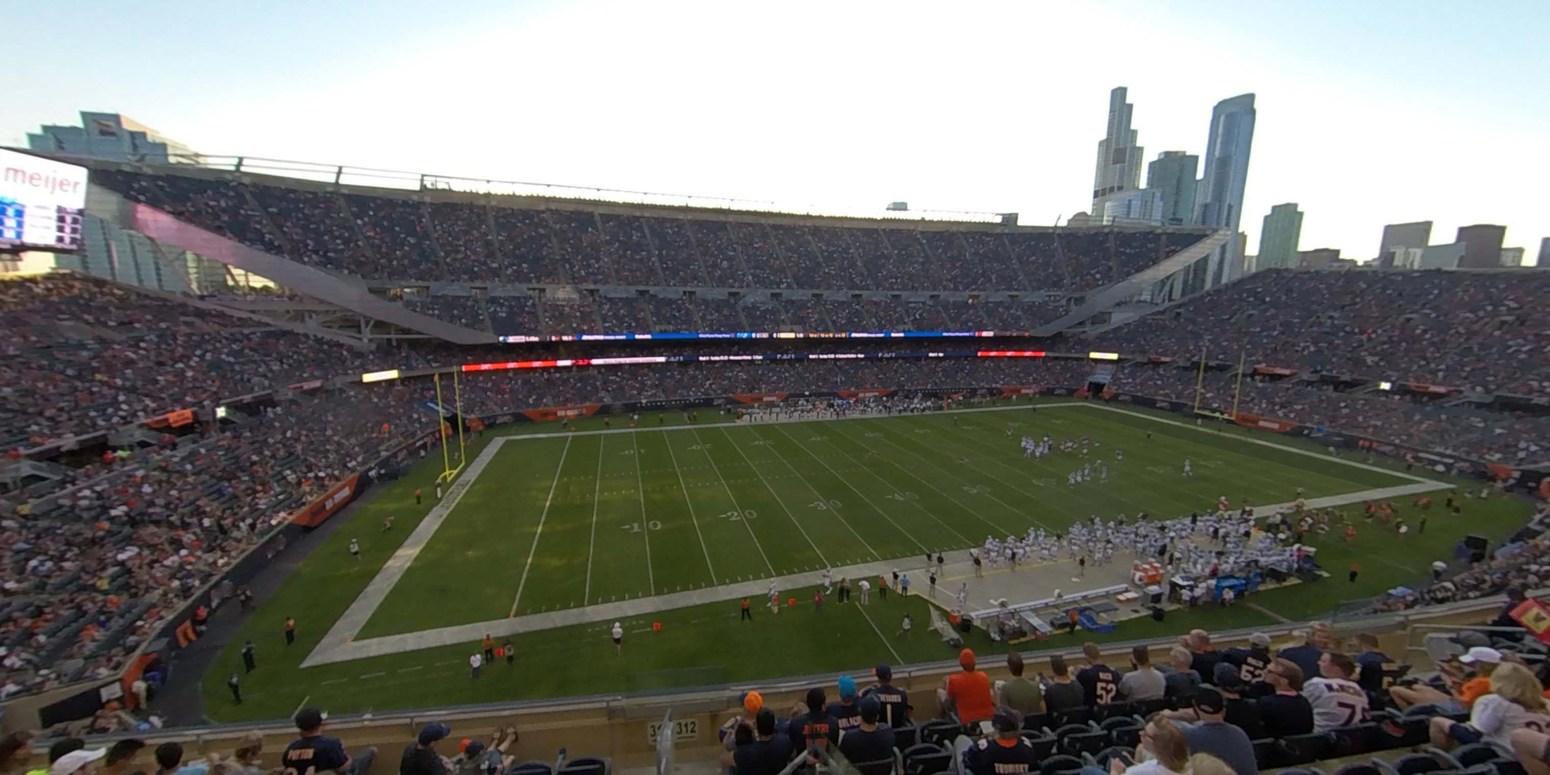 section 312 panoramic seat view  for football - soldier field