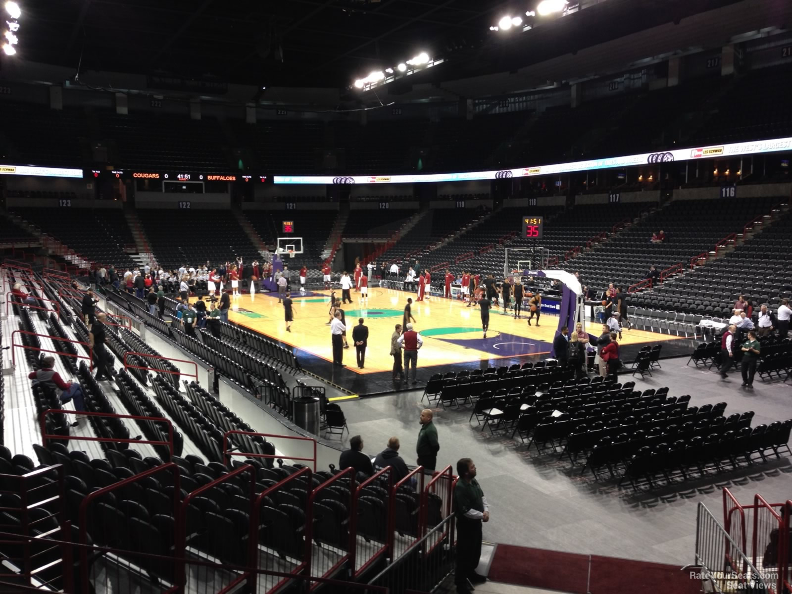 section 108, row j seat view  for basketball - spokane arena