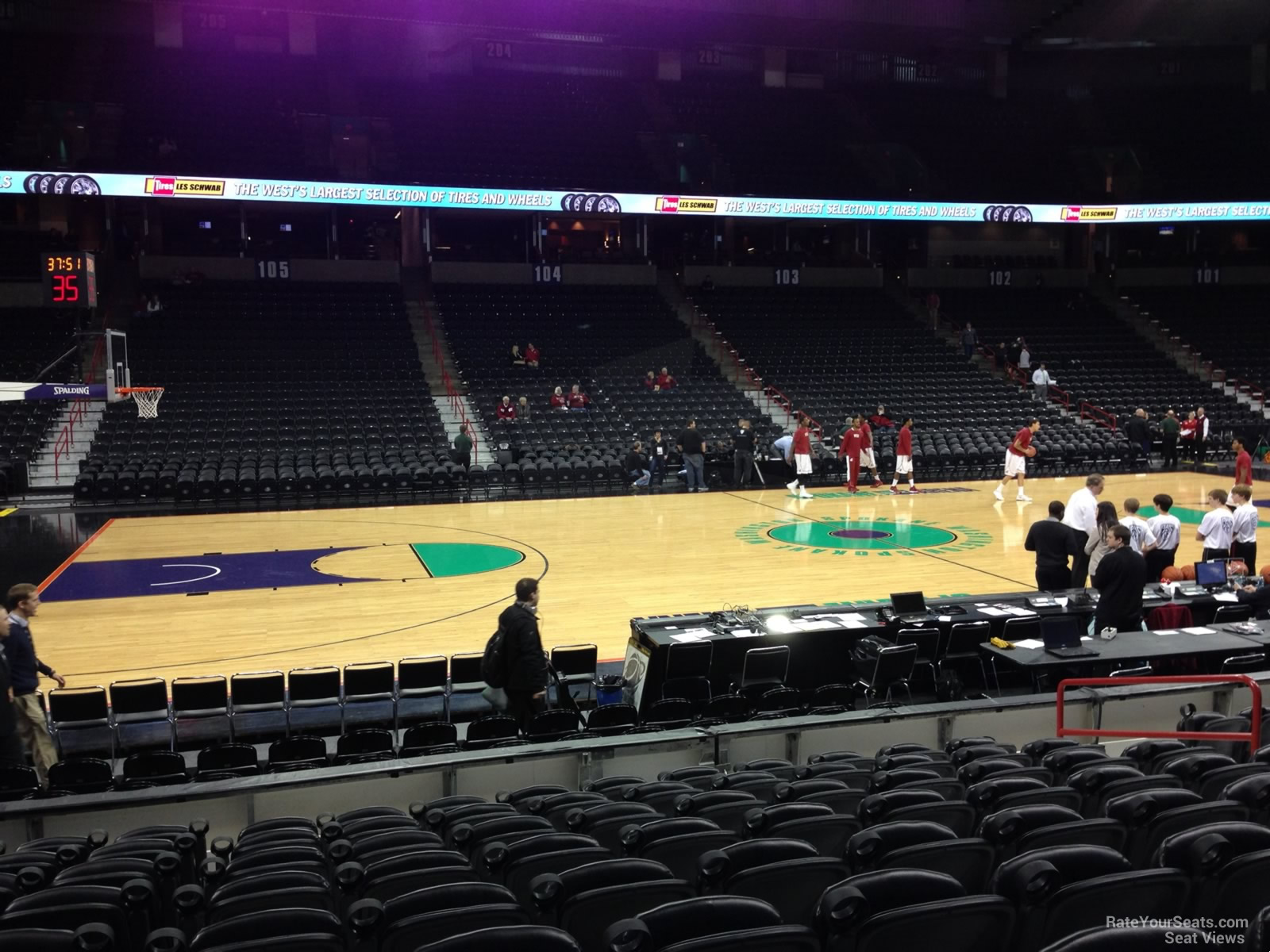 section 115, row j seat view  for basketball - spokane arena