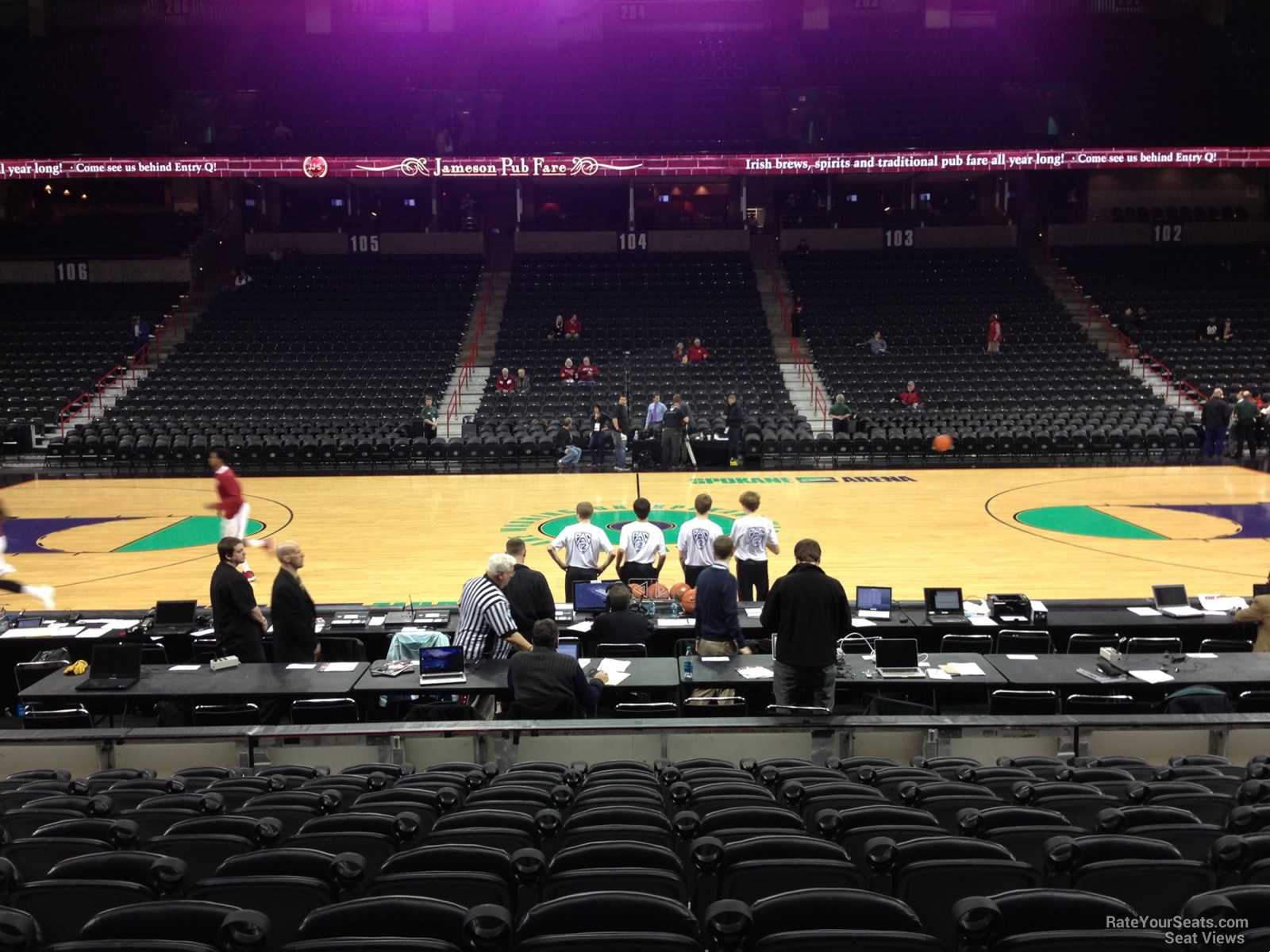 section 116, row j seat view  for basketball - spokane arena