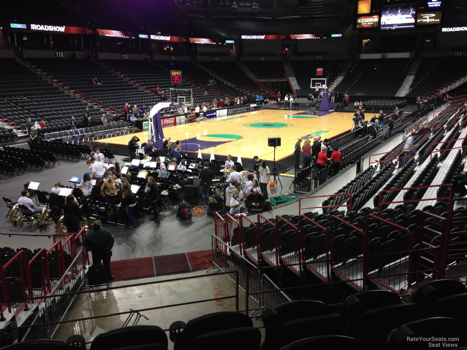 section 124, row j seat view  for basketball - spokane arena