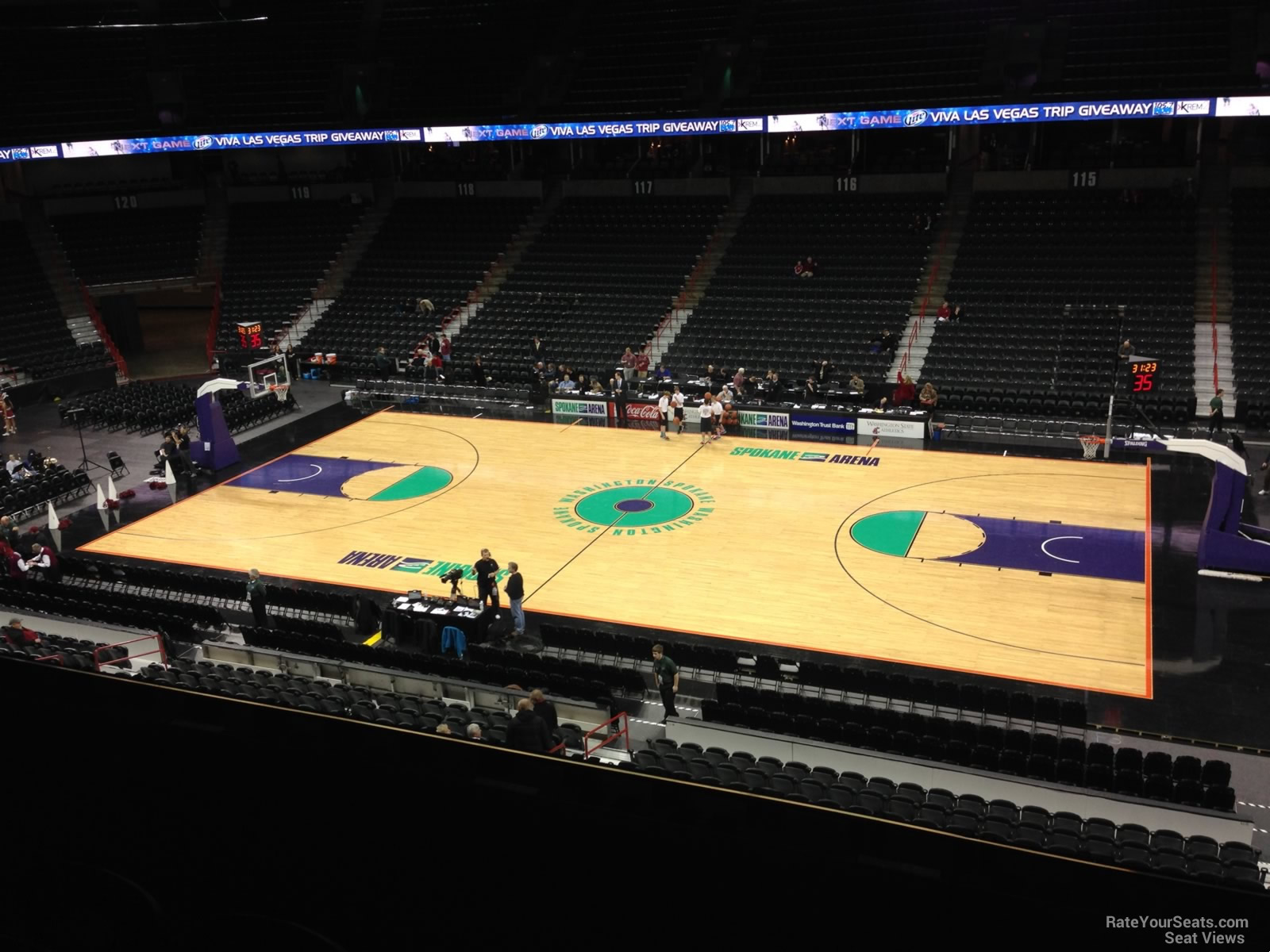 section 205, row c seat view  for basketball - spokane arena