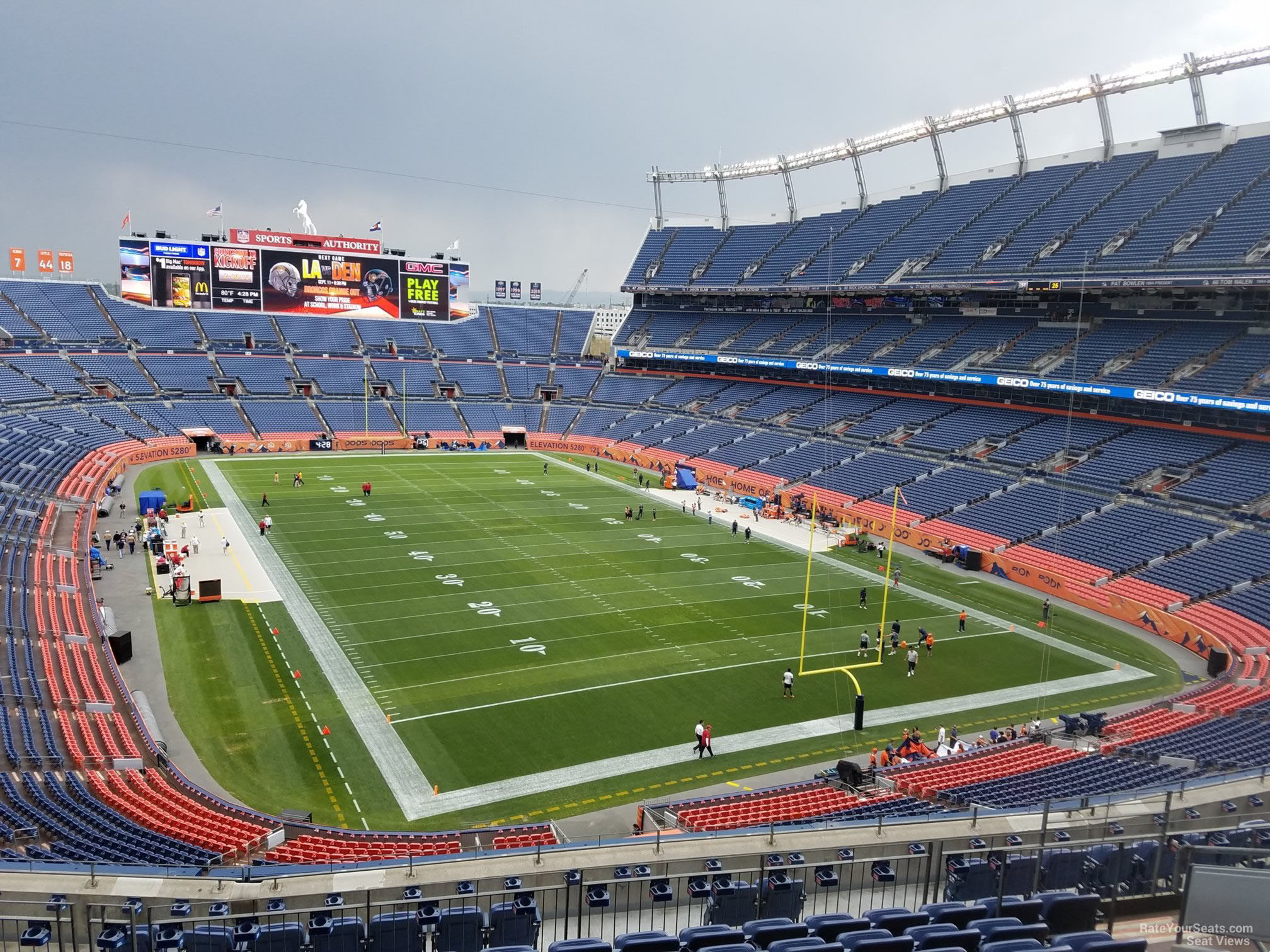 section 326, row 12 seat view  - empower field (at mile high)