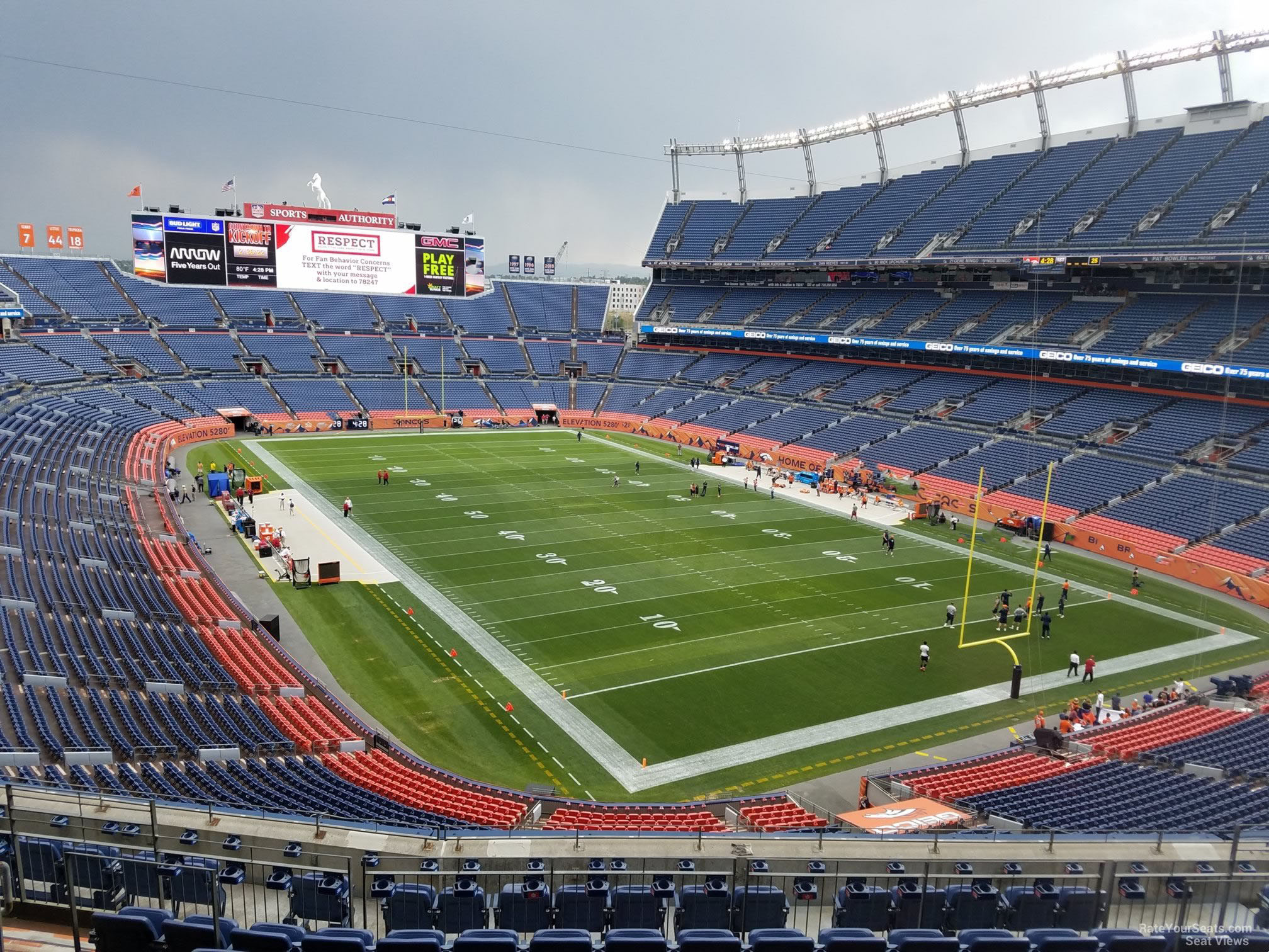 section 327, row 12 seat view  - empower field (at mile high)