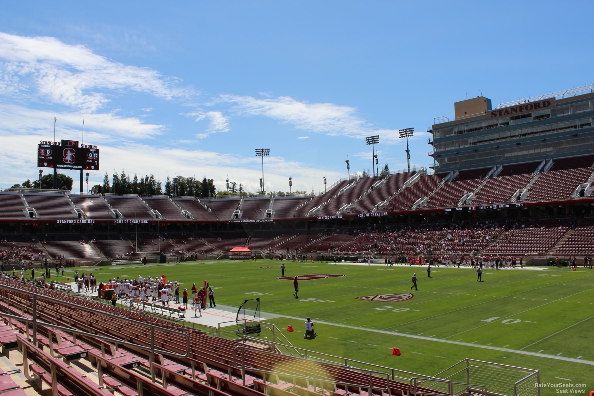 section 129, row j seat view  - stanford stadium