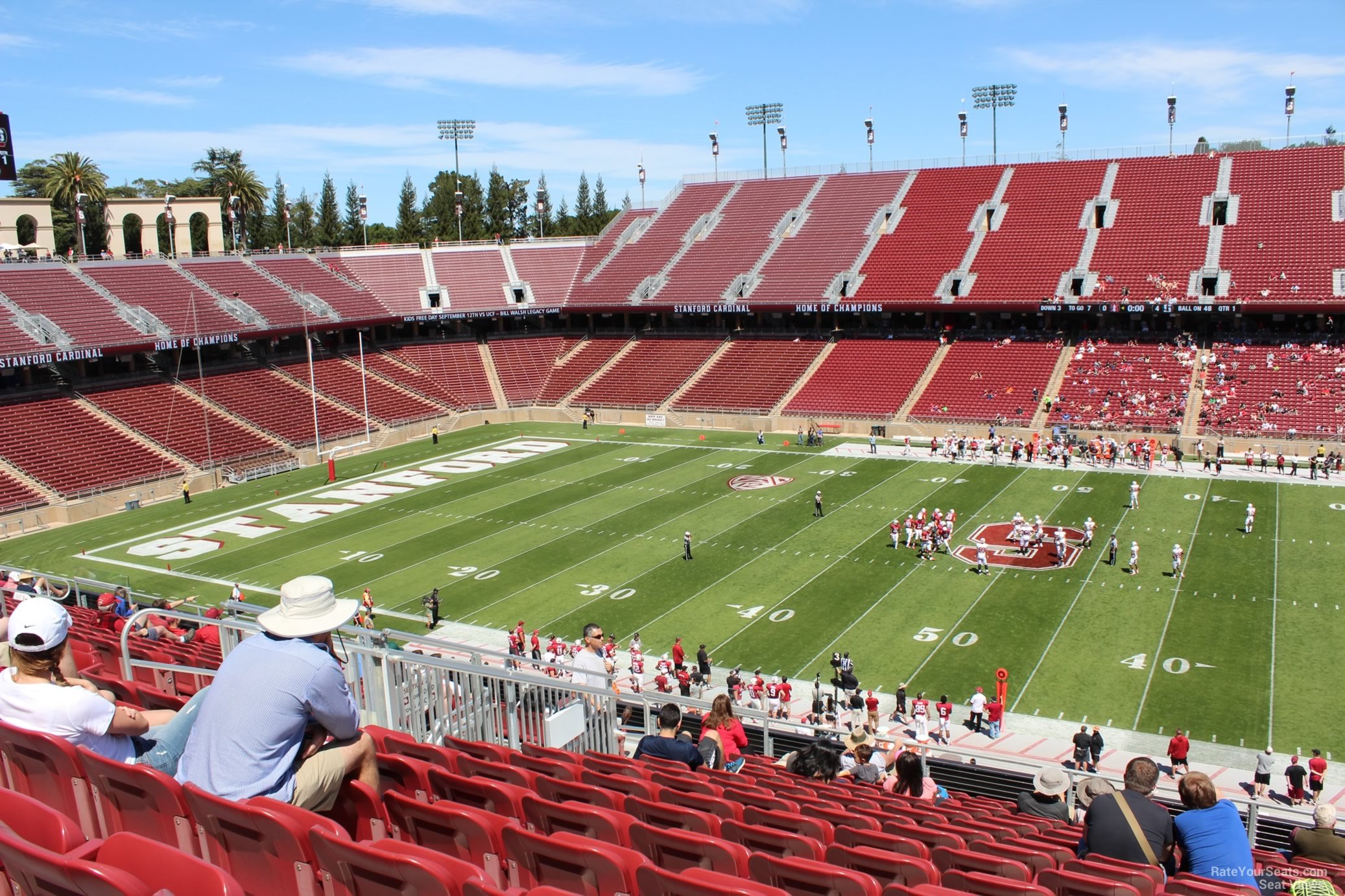 section 212, row j seat view  - stanford stadium