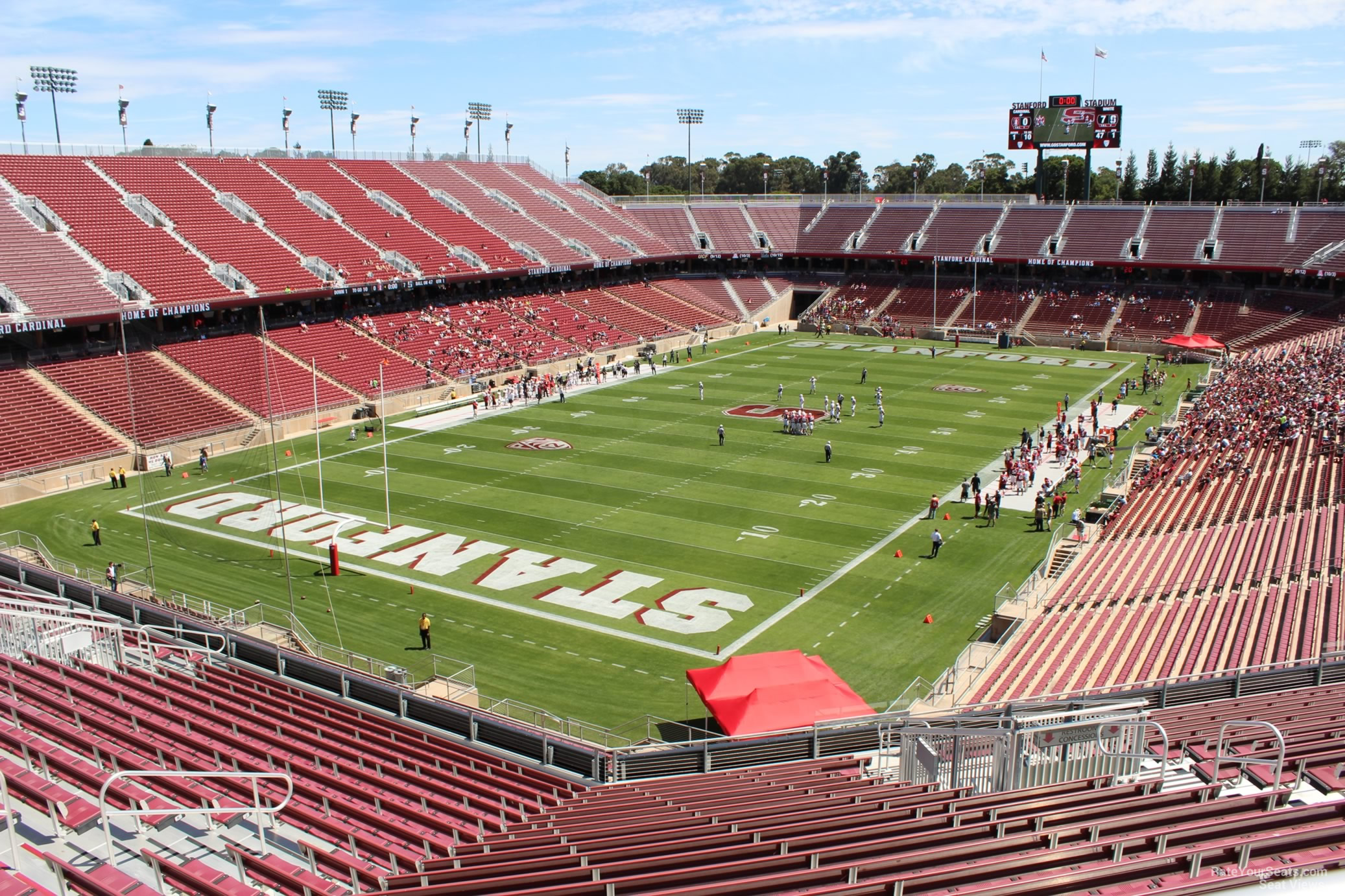 section 220, row j seat view  - stanford stadium