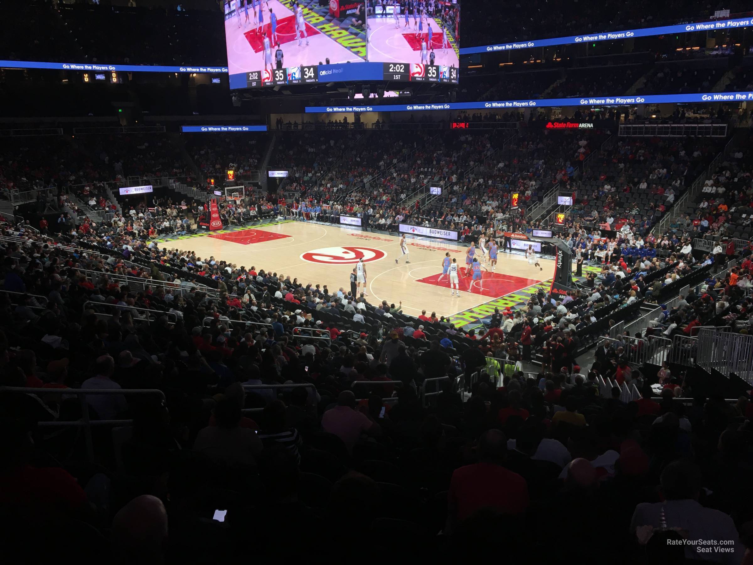 section 105, row z seat view  for basketball - state farm arena