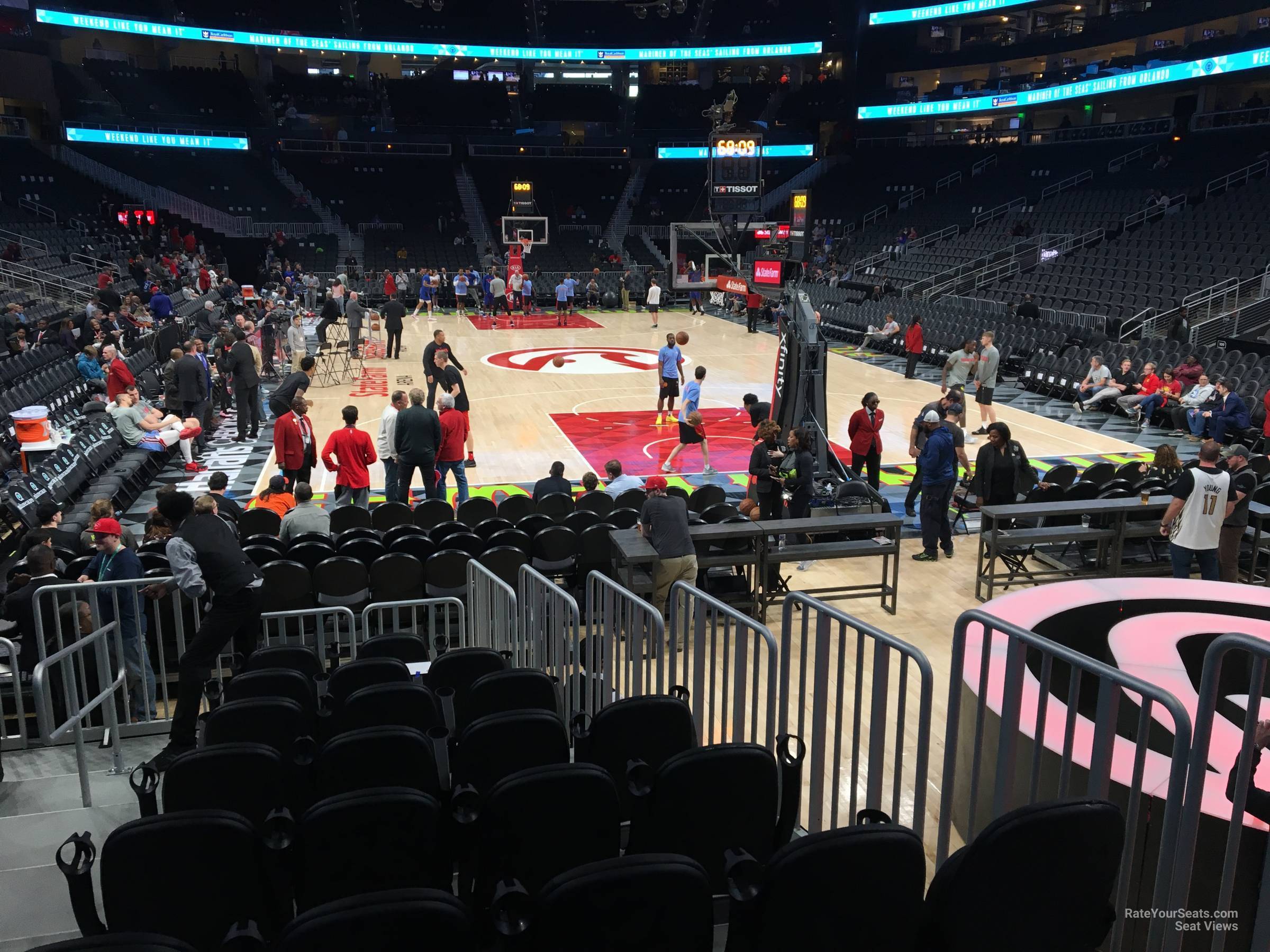 section 114l, row j seat view  for basketball - state farm arena